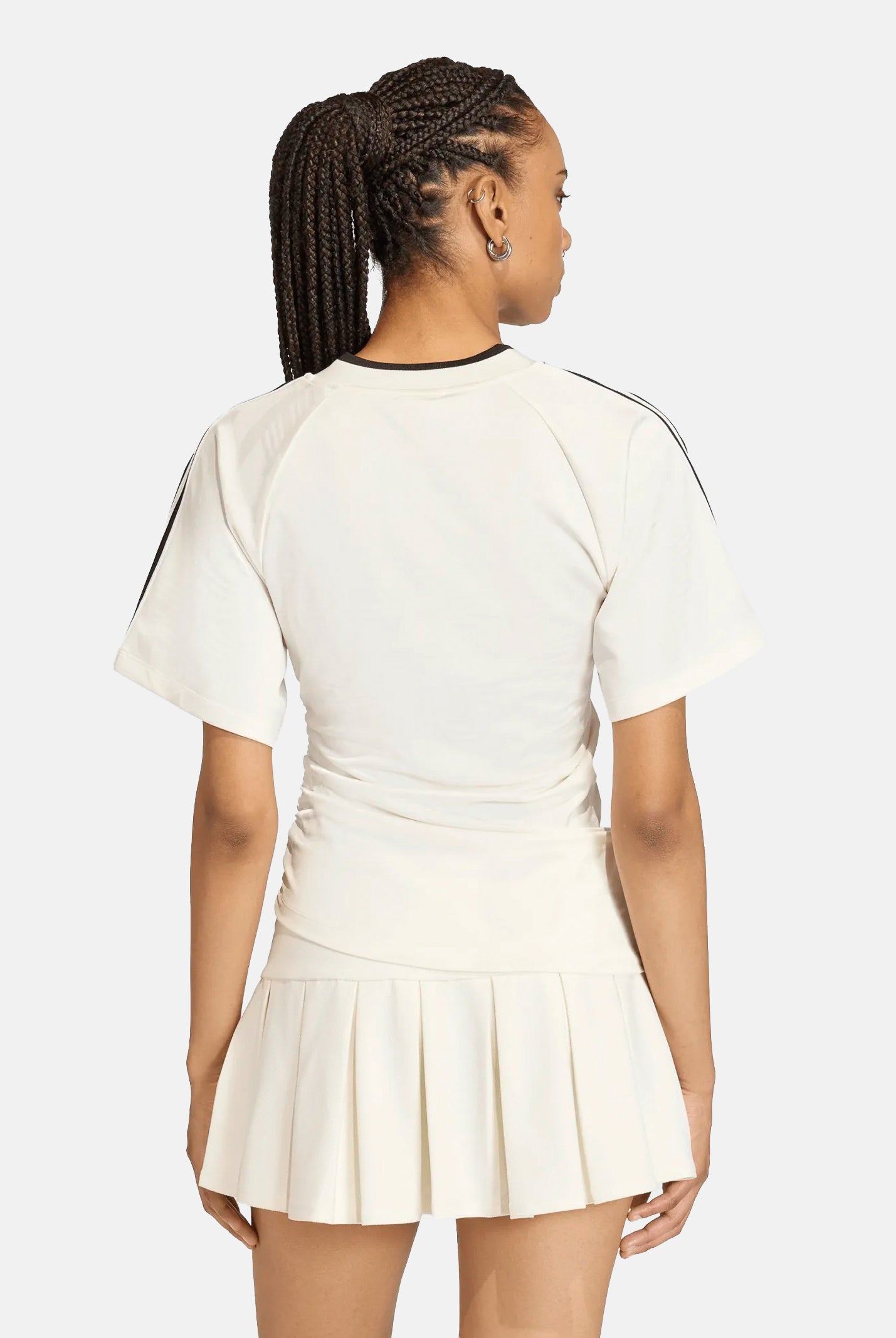 ADIDAS ORIGINALS T-shirt Maglia Rouched Football Off White bianco, donna. KC9122 . ADIDAS ORIGINALS