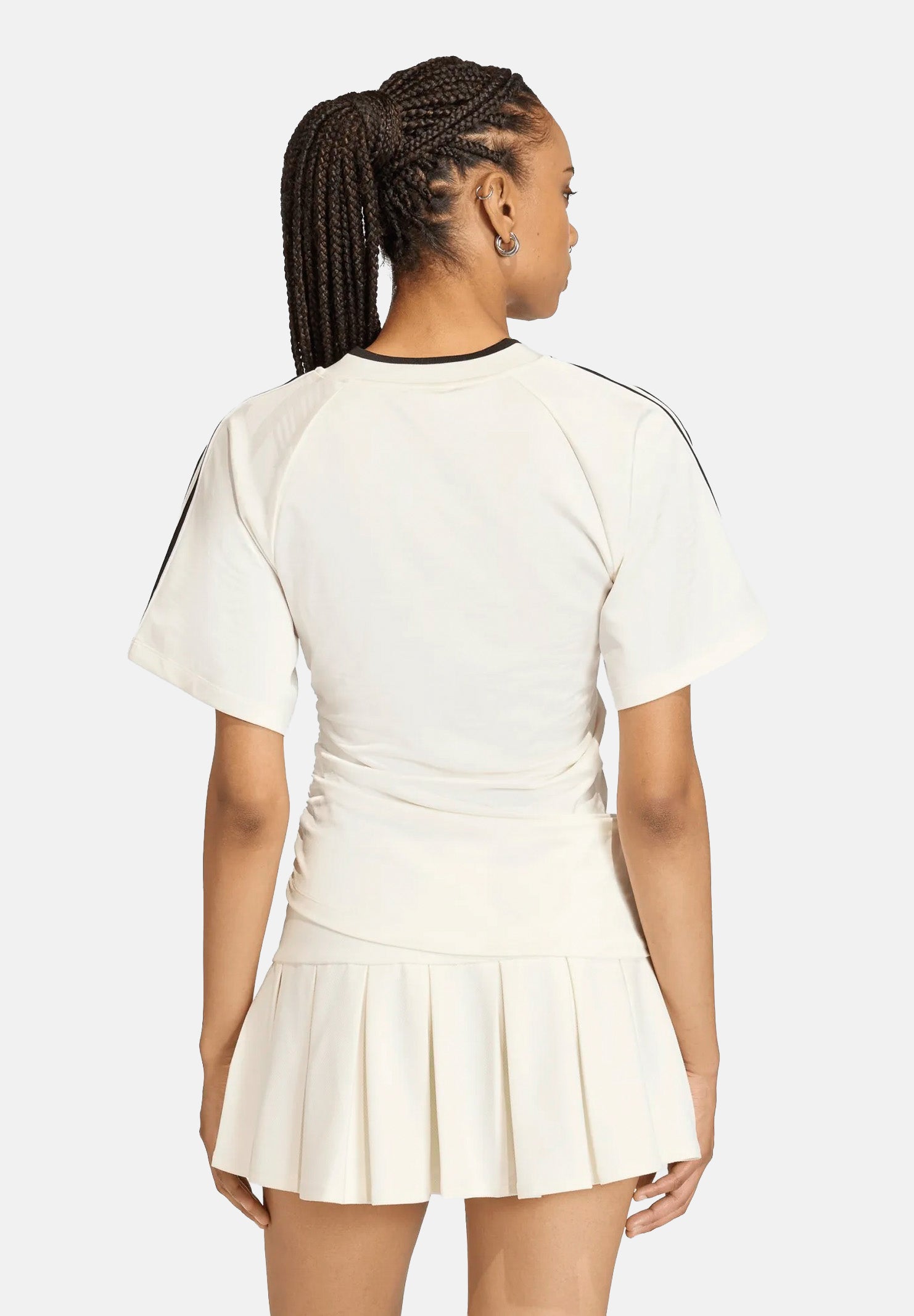 ADIDAS ORIGINALS T-shirt Maglia Rouched Football Off White bianco, donna. KC9122 . ADIDAS ORIGINALS