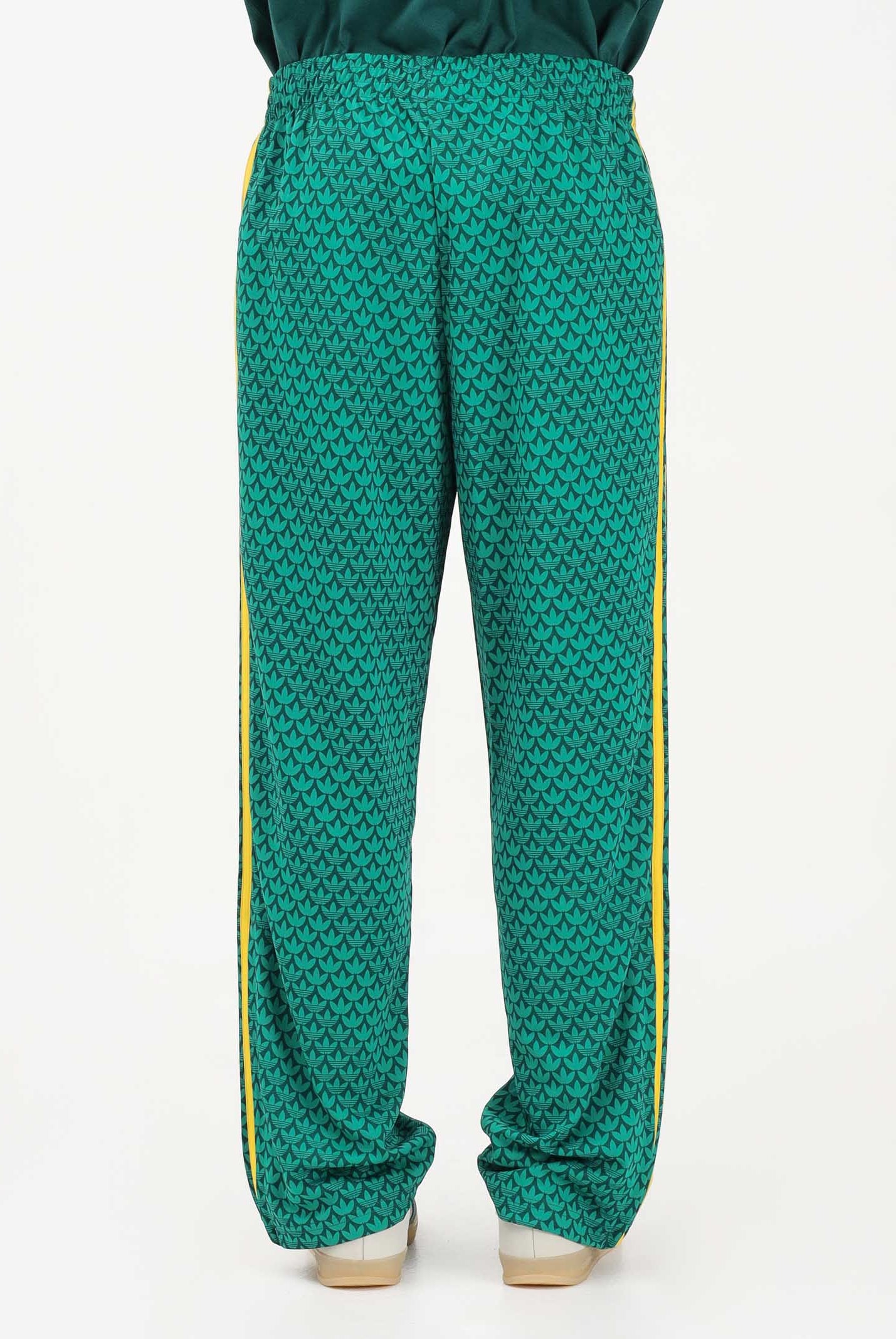 ADIDAS ORIGINALS Pantalone sportivo FIREBIRD LOOSE MONOGRAM verde e giallo da uomo KD0396 . ADIDAS ORIGINALS