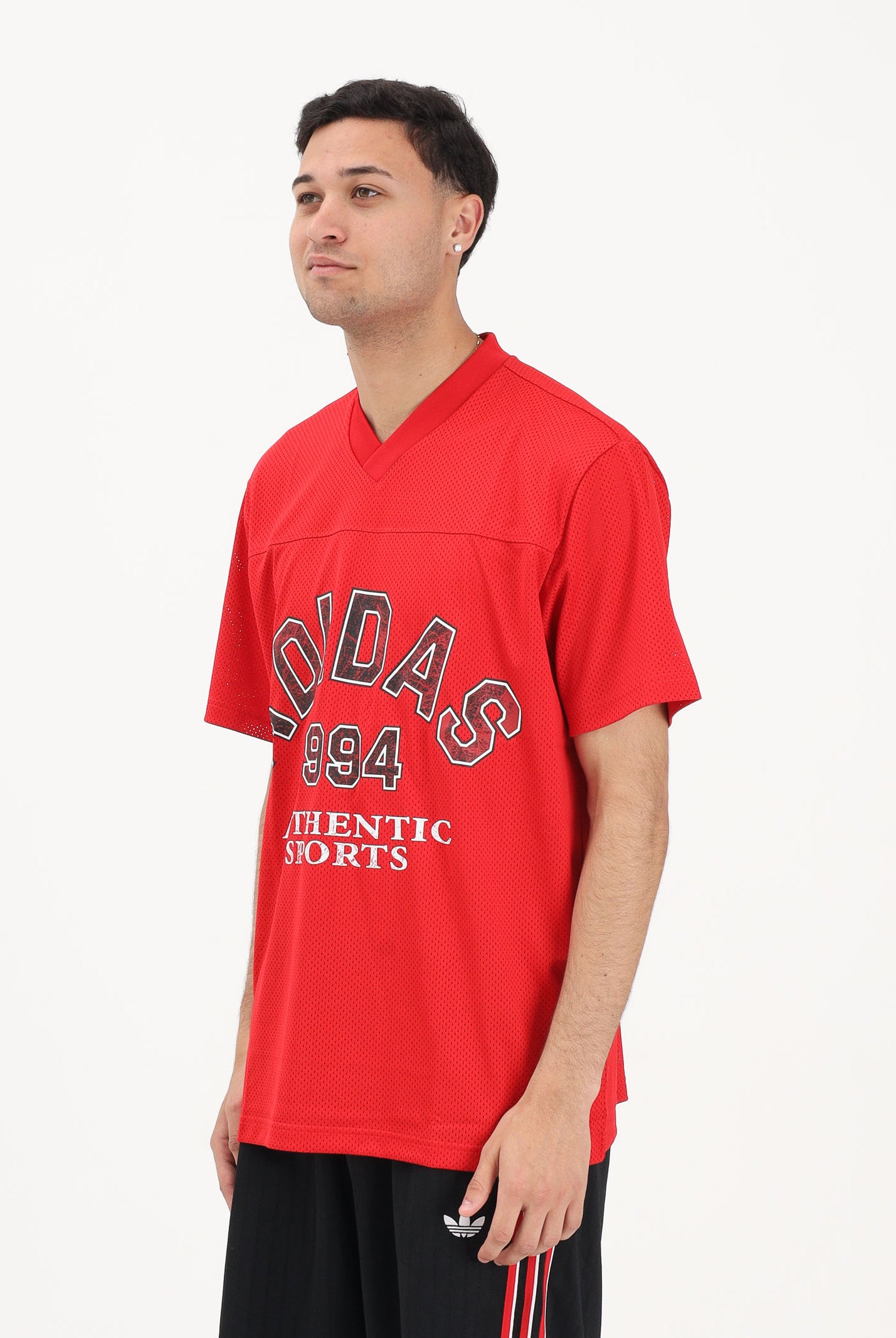 ADIDAS ORIGINALS T-shirt a manica corta JERSEY VARSITY FOOTBALL rossa da uomo KD0522 . ADIDAS ORIGINALS