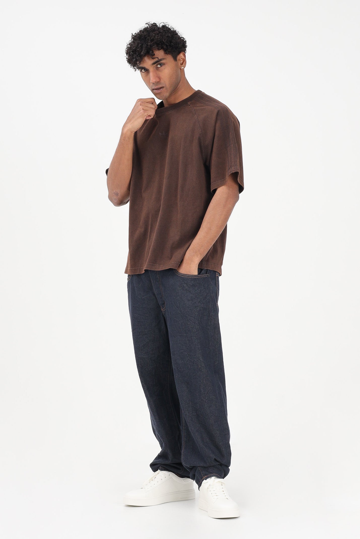 ADIDAS ORIGINALS T-shirt a manica corta Premium Essentials Retro Washed marrone da uomo KD0743 . ADIDAS ORIGINALS