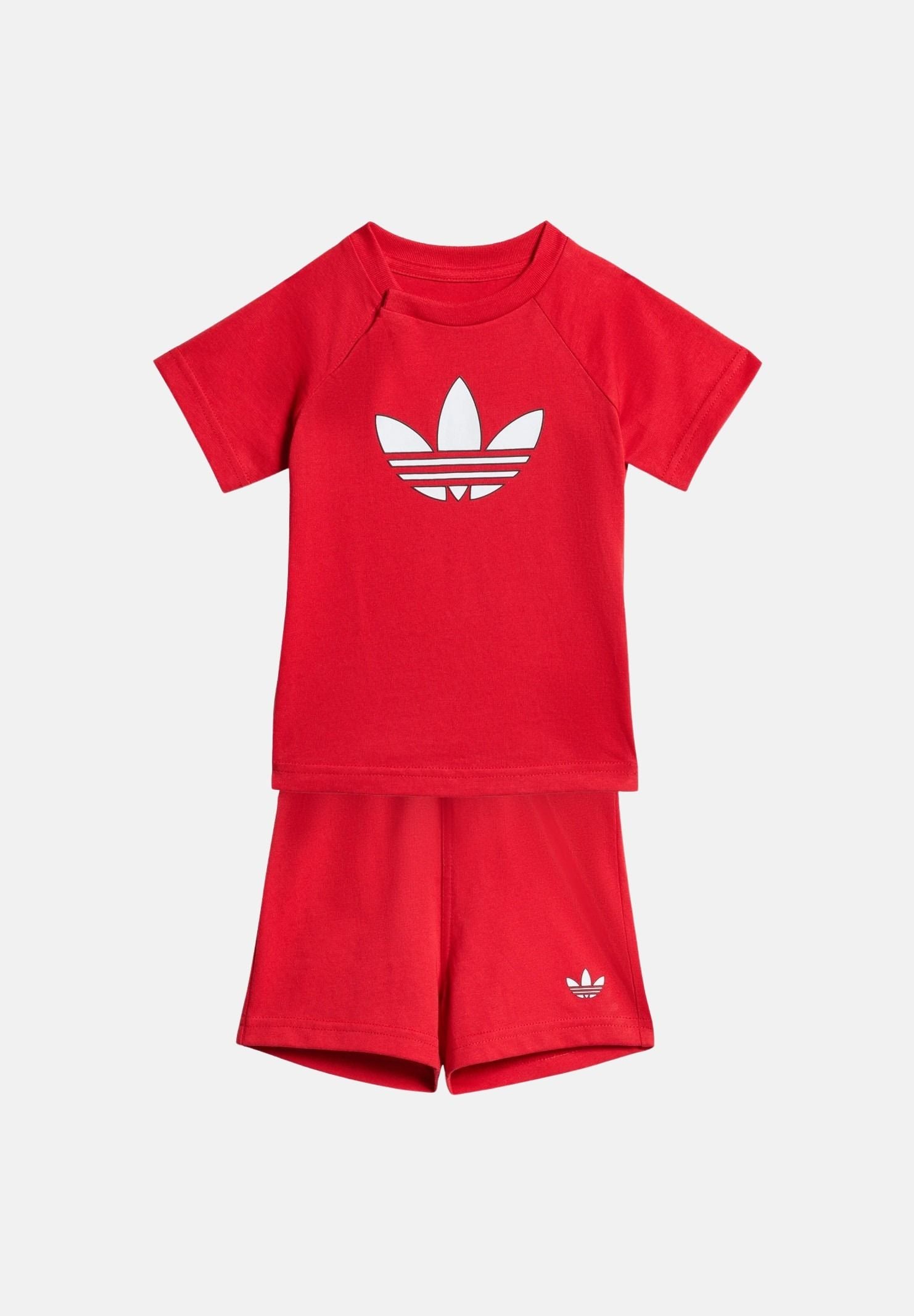 ADIDAS ORIGINALS Completino TREFOIL LOOSE rosso da neonato KD1035 . ADIDAS ORIGINALS