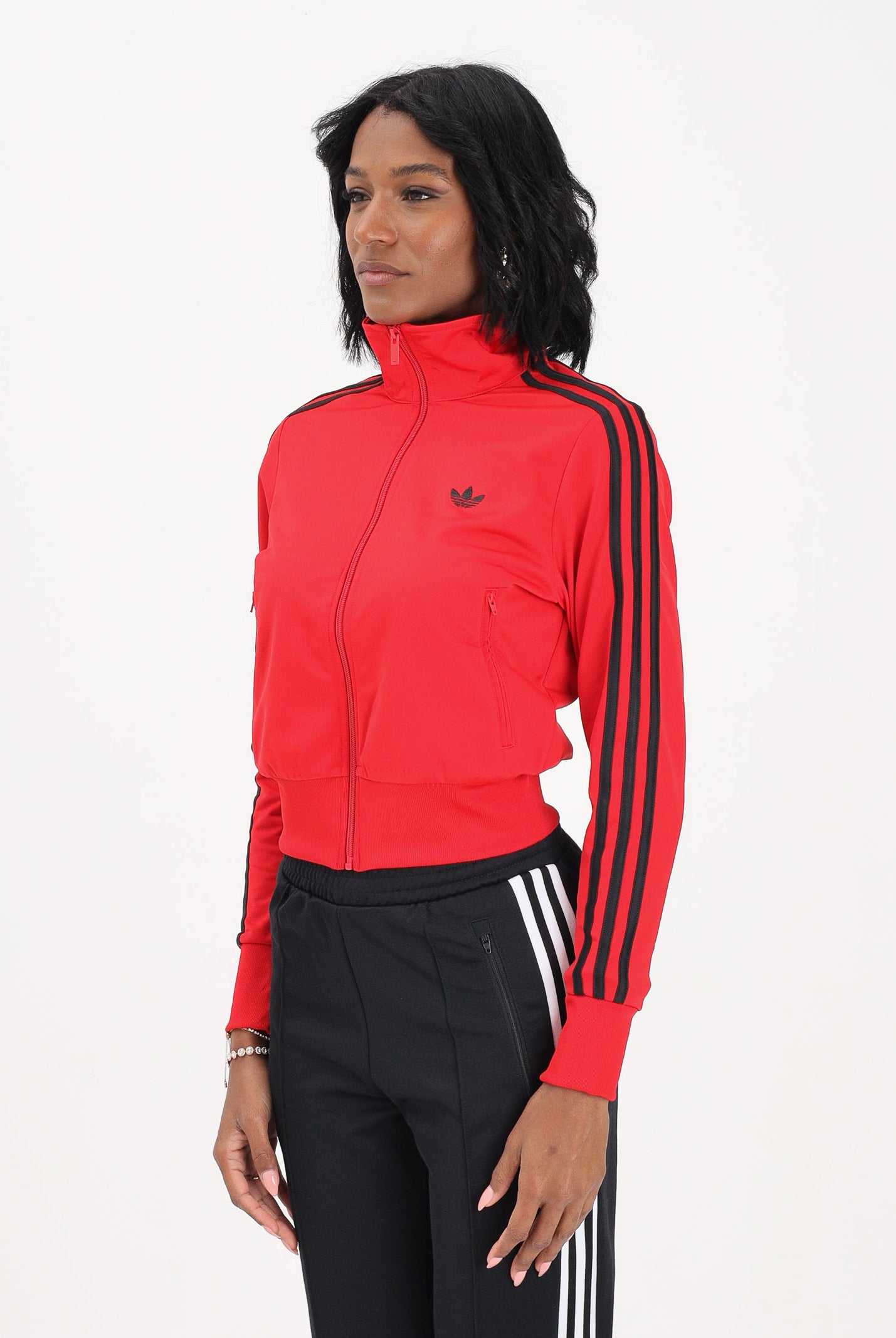 ADIDAS ORIGINALS Felpa con zip FIREBIRD CLASSIC rossa da donna KD1334 . ADIDAS ORIGINALS