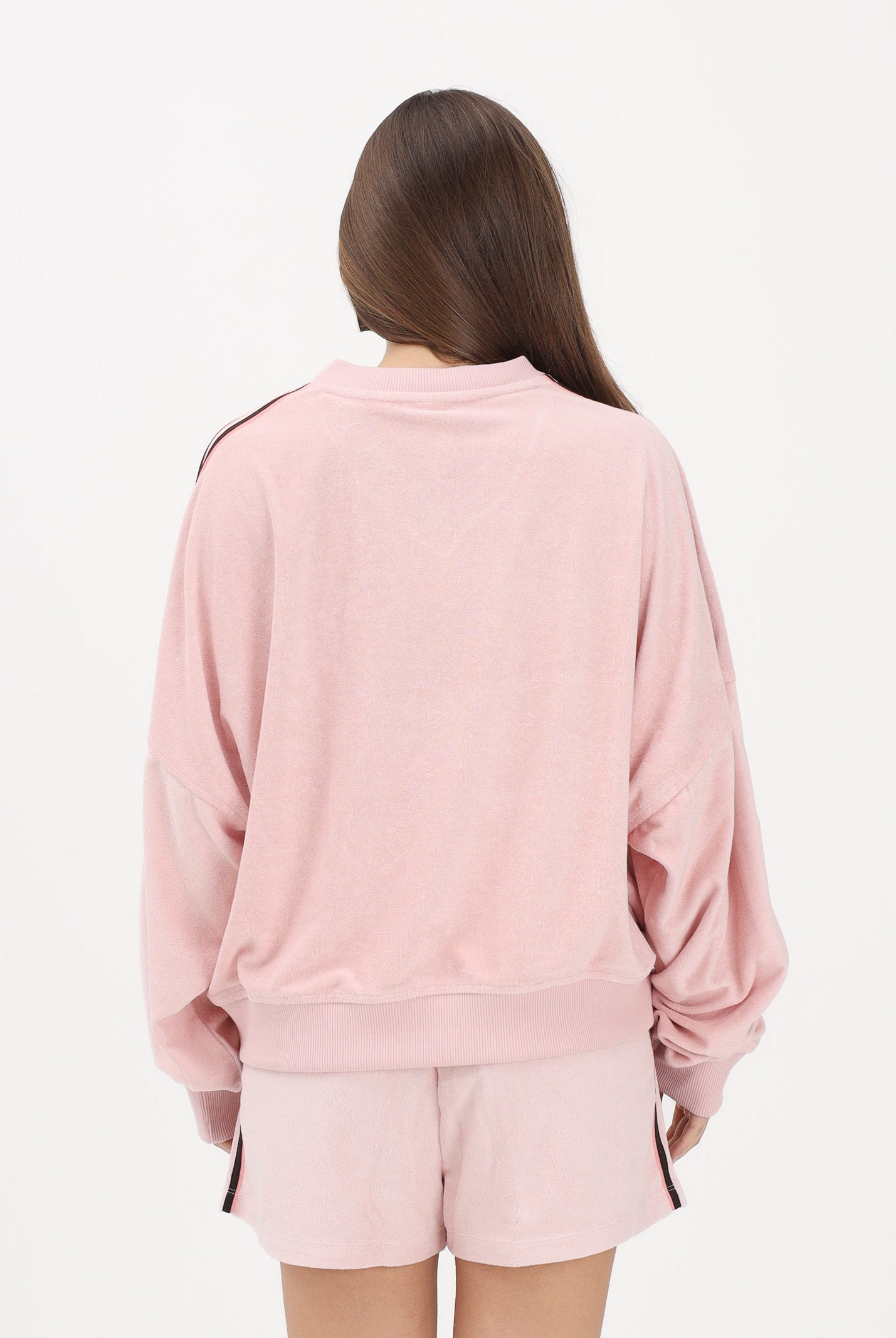 ADIDAS ORIGINALS Polo in spugna a manica lunga rosa da donna KD1400 . ADIDAS ORIGINALS