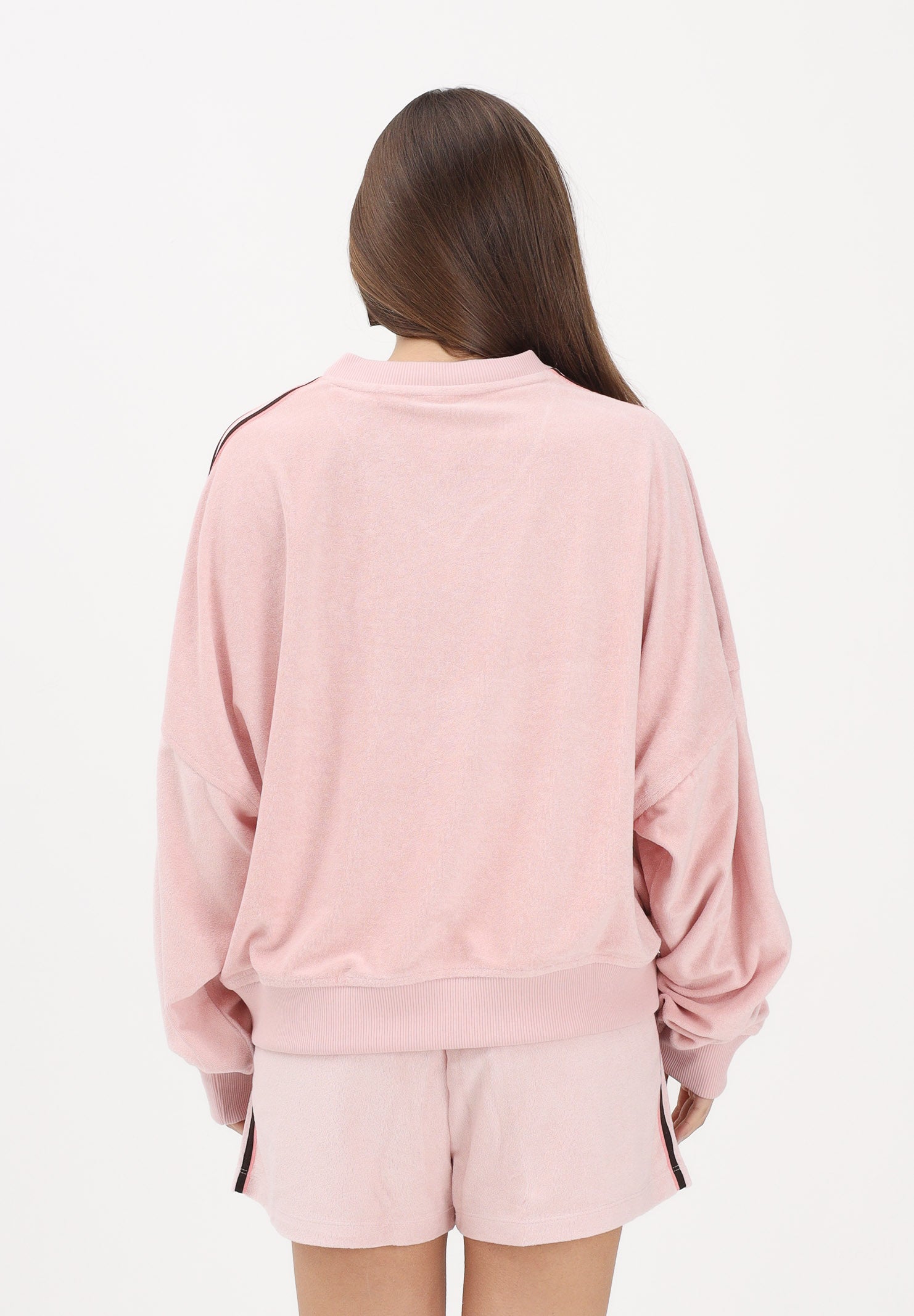 ADIDAS ORIGINALS Polo in spugna a manica lunga rosa da donna KD1400 . ADIDAS ORIGINALS