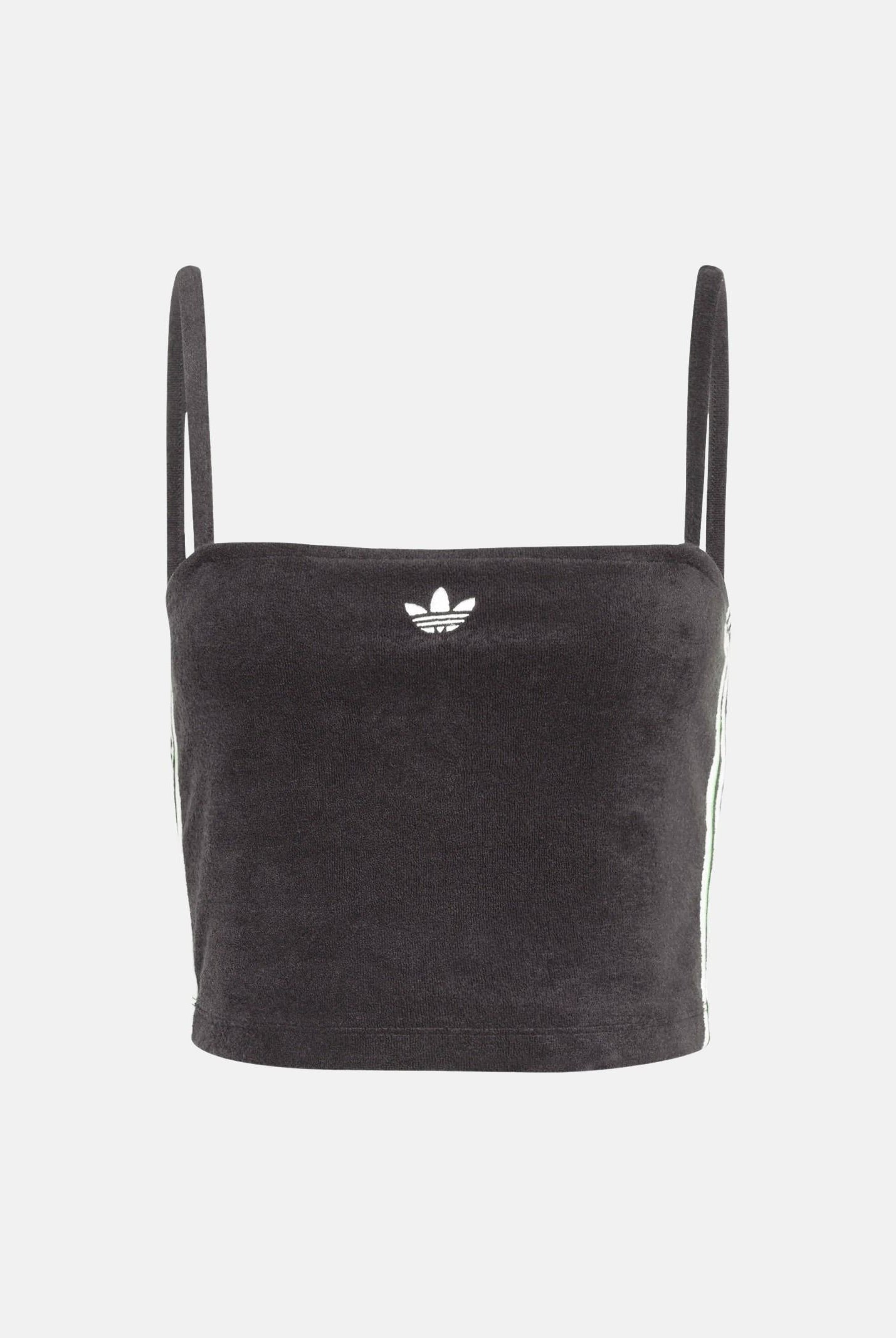 ADIDAS ORIGINALS Top TERRY TOWEL nero in spugna con motivo a righe laterali <BR/> KD1406 . ADIDAS ORIGINALS