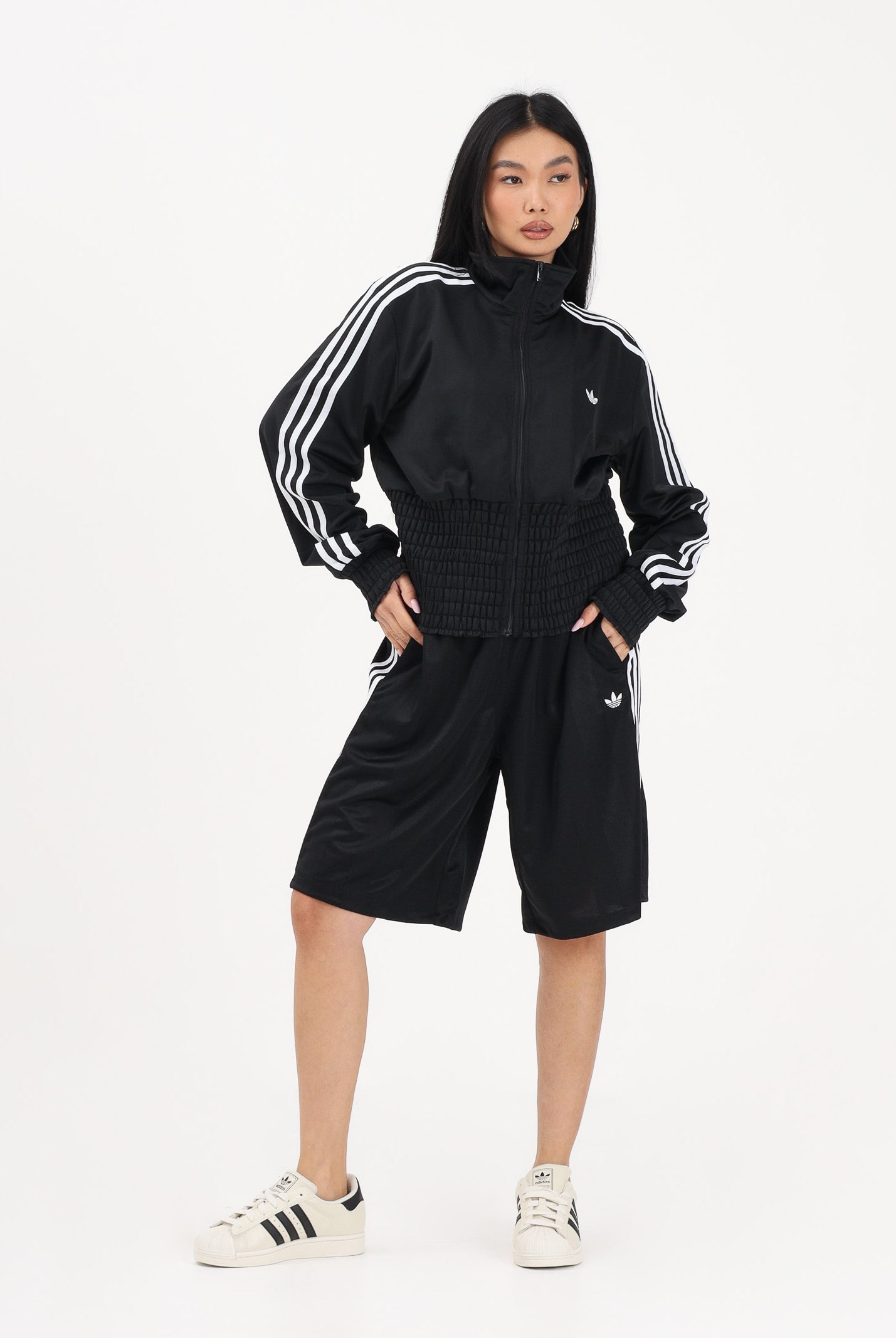 ADIDAS ORIGINALS Shorts sportivo 3 STRIPES JACQUARD JORTS nero da donna KD2911 . ADIDAS ORIGINALS