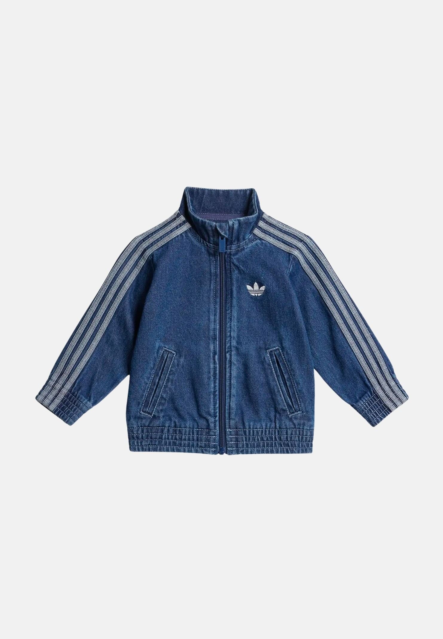ADIDAS ORIGINALS Giubbotto FIREBIRD in denim medio da neonato KD3183 . ADIDAS ORIGINALS