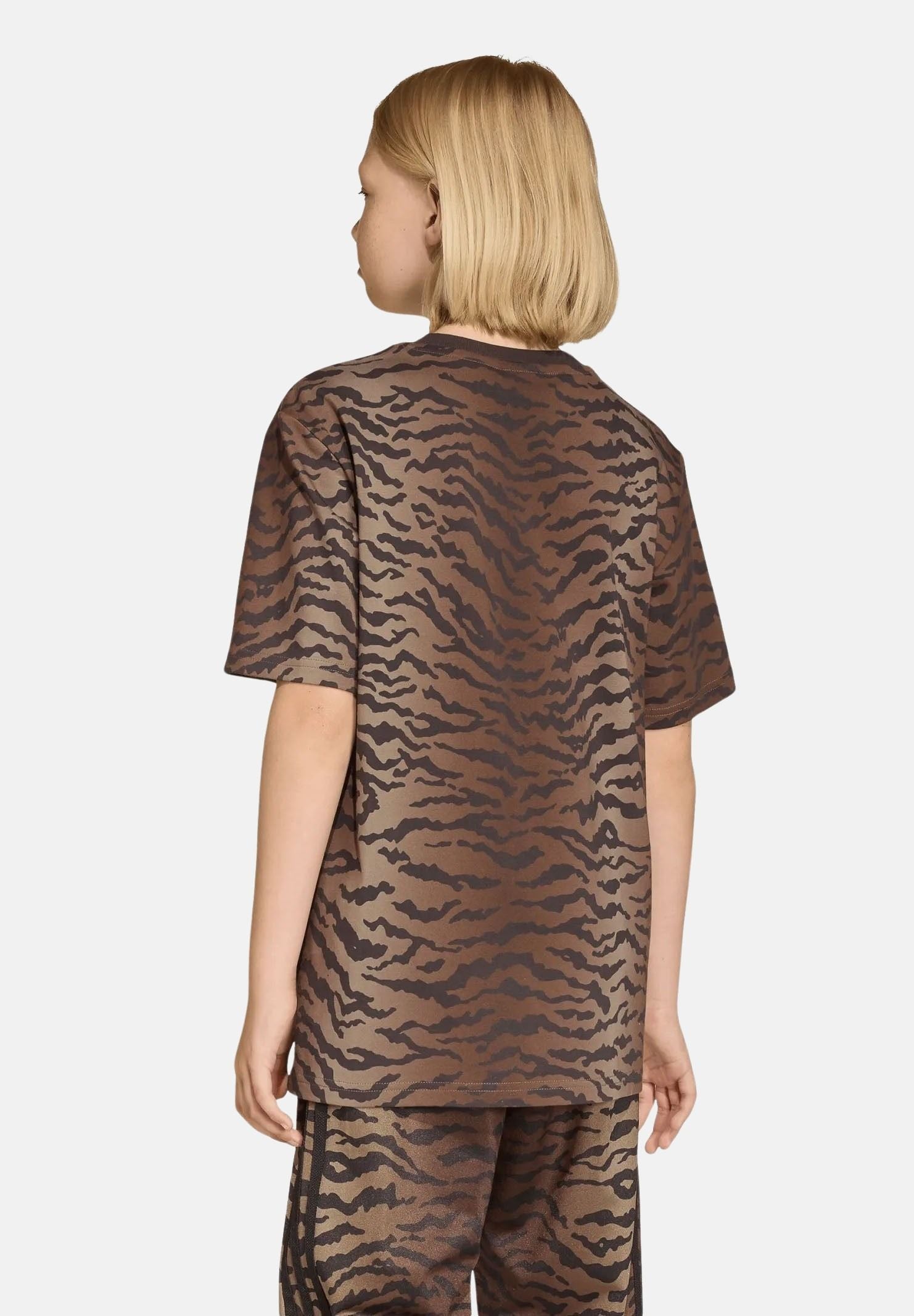 ADIDAS ORIGINALS T-shirt a manica corta Loose AOP marrone per bambina KD3212 . ADIDAS ORIGINALS
