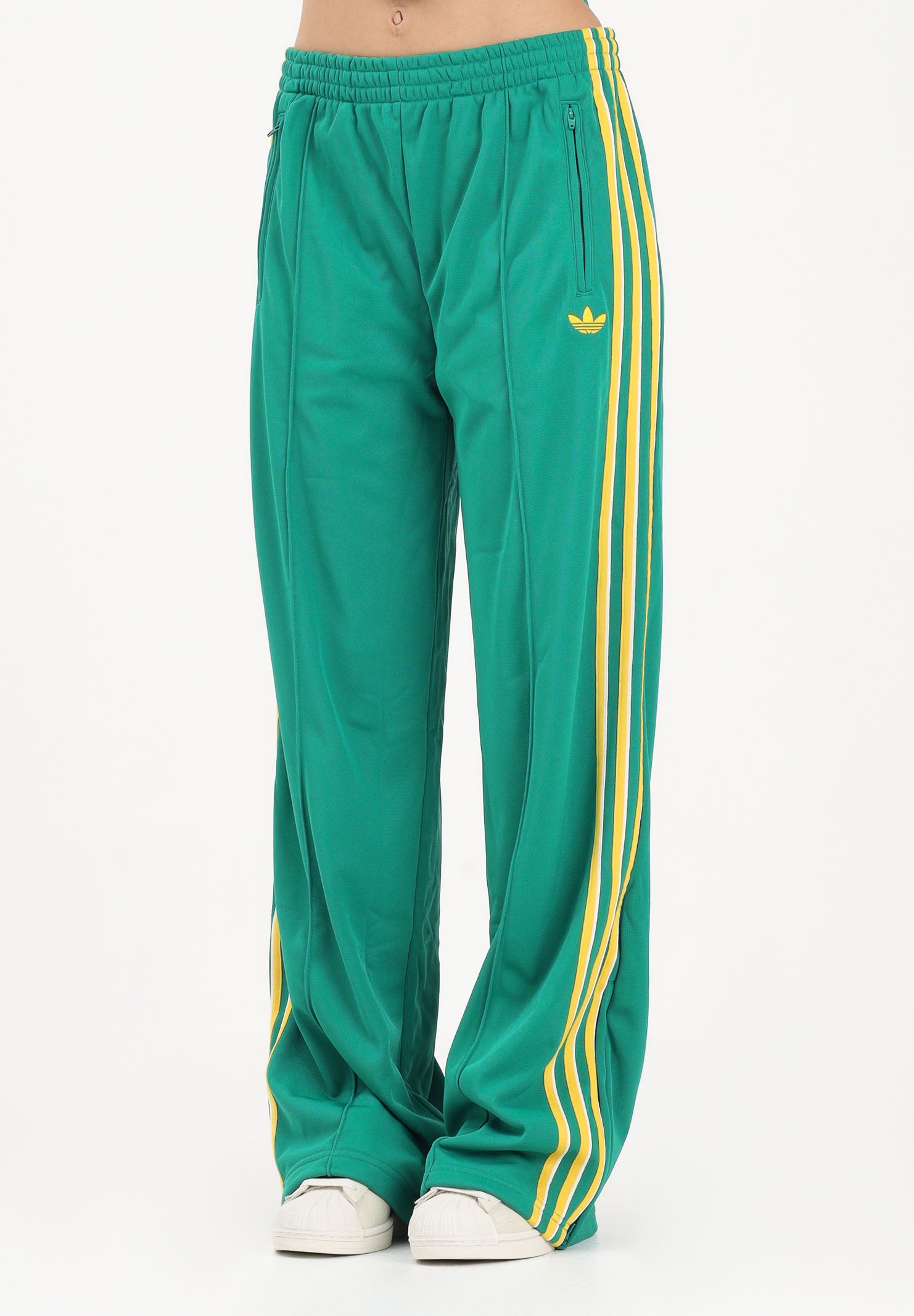 ADIDAS ORIGINALS Pantalone sportivo FB TP LOOSE verde e giallo da donna KD3655 . ADIDAS ORIGINALS