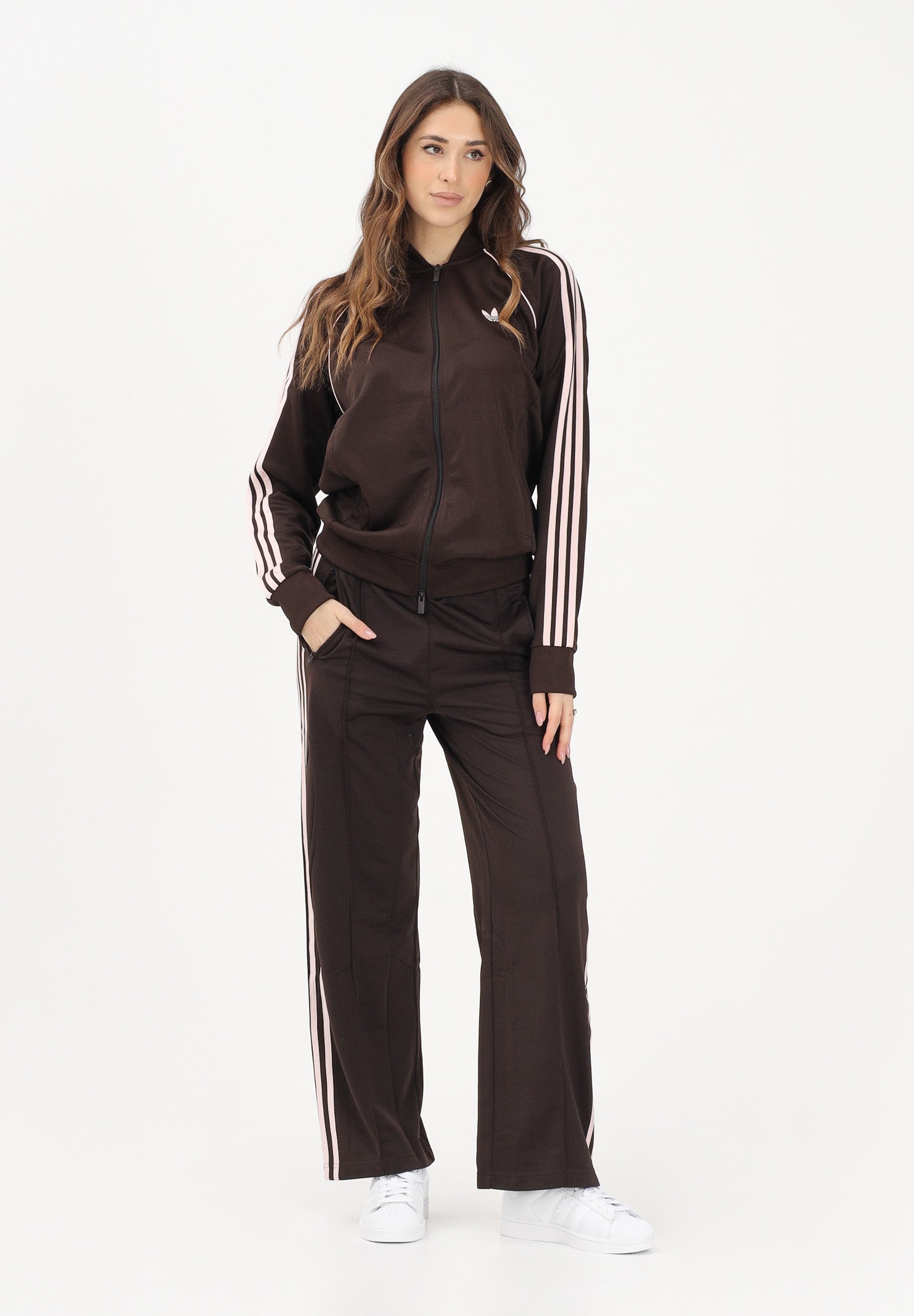 ADIDAS ORIGINALS Pantalone sportivo CLASSIC marrone e rosa per uomo e donna KD3664 . ADIDAS ORIGINALS
