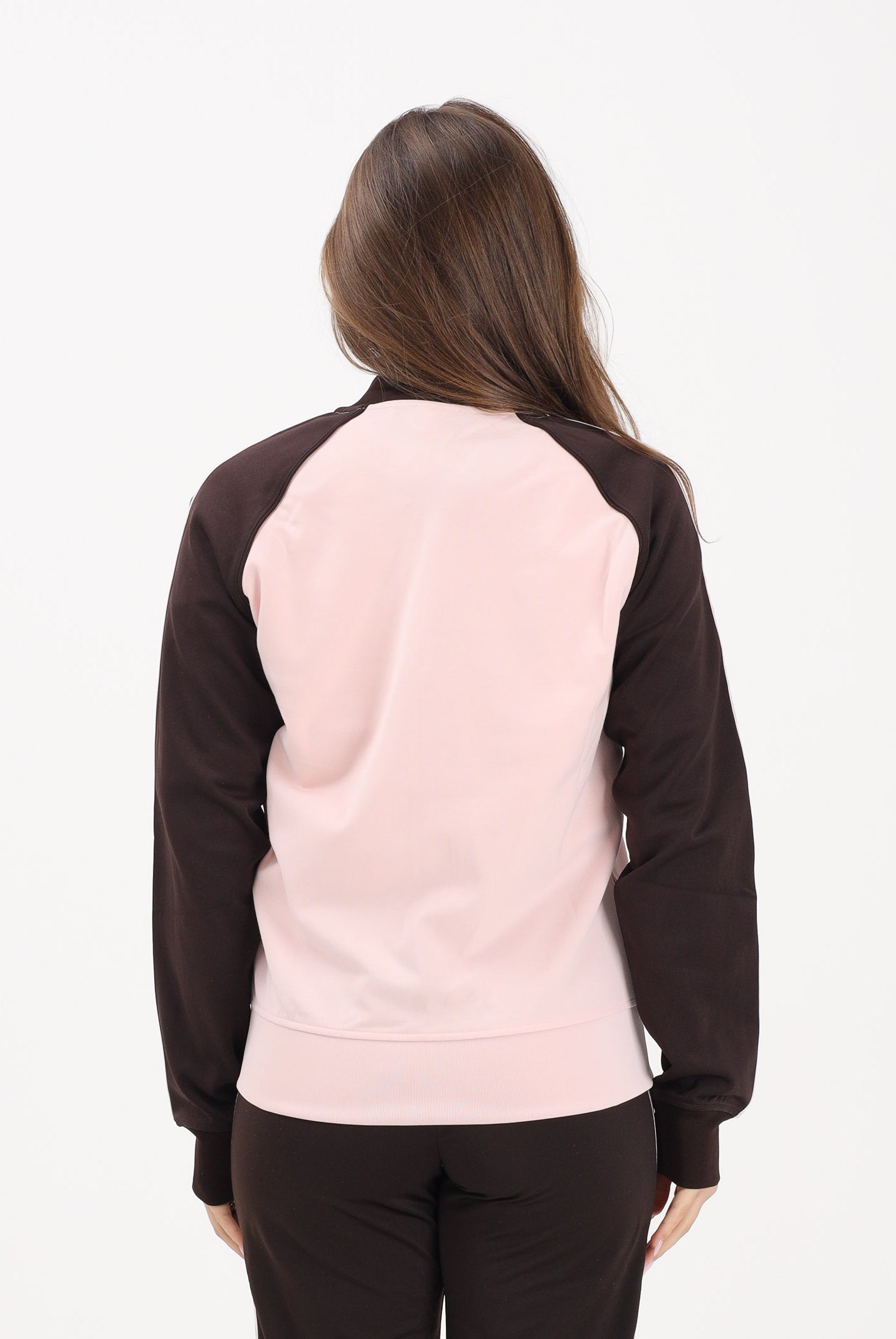 ADIDAS ORIGINALS Felpa con zip SST CLASSIC rosa e marrone da donna KD3783 . ADIDAS ORIGINALS