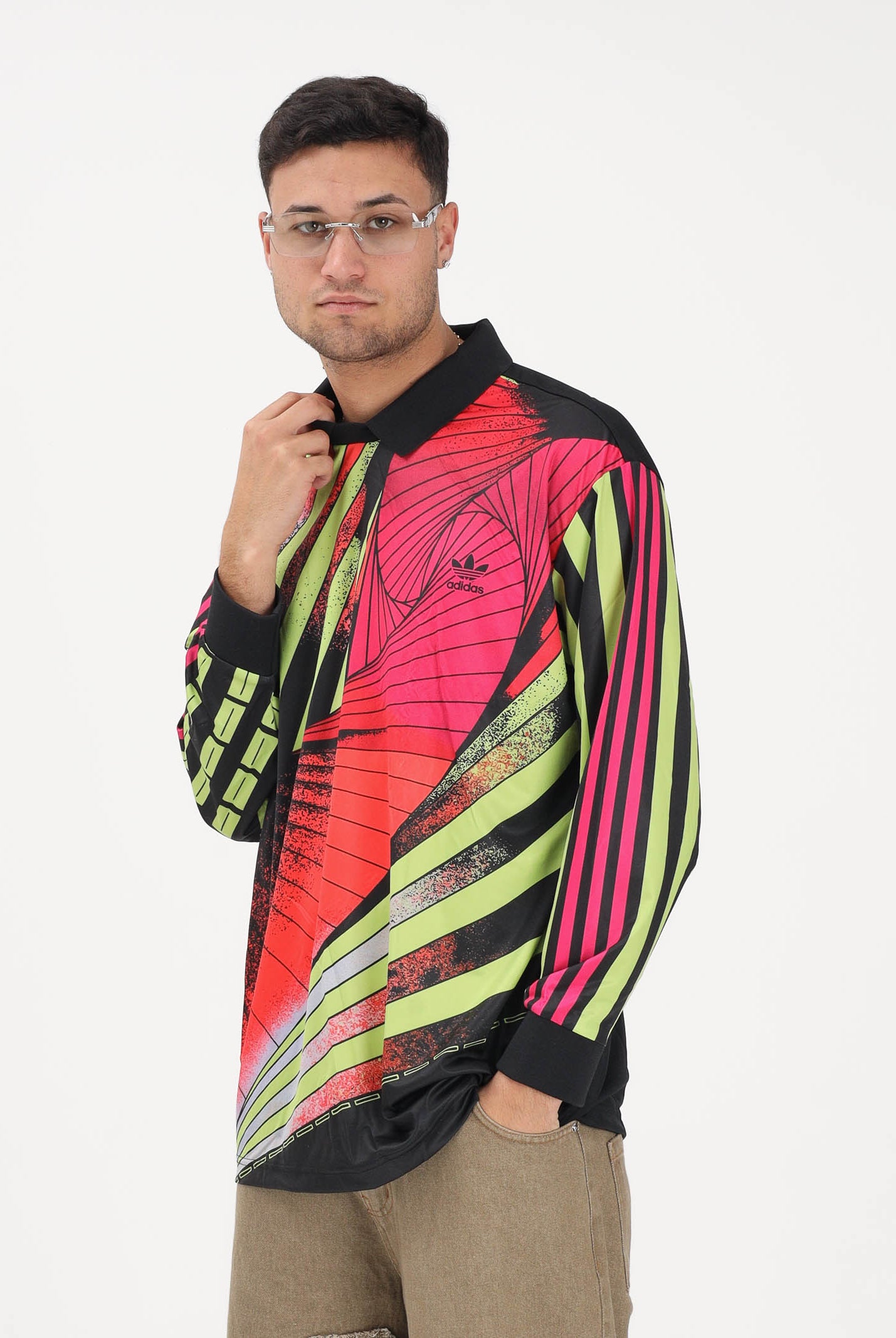 ADIDAS ORIGINALS Polo a manica lunga Archive Loose Goalkeeper Jersey multicolore per uomo e donna KD3816 . ADIDAS ORIGINALS