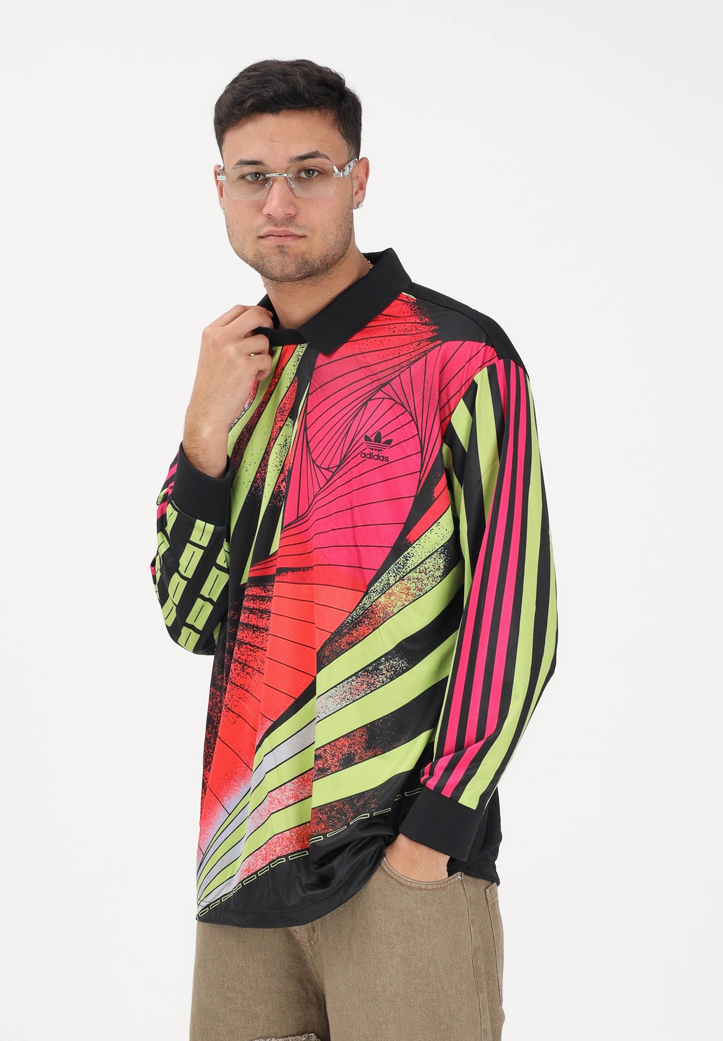 ADIDAS ORIGINALS Polo a manica lunga Archive Loose Goalkeeper Jersey multicolore per uomo e donna KD3816 . ADIDAS ORIGINALS