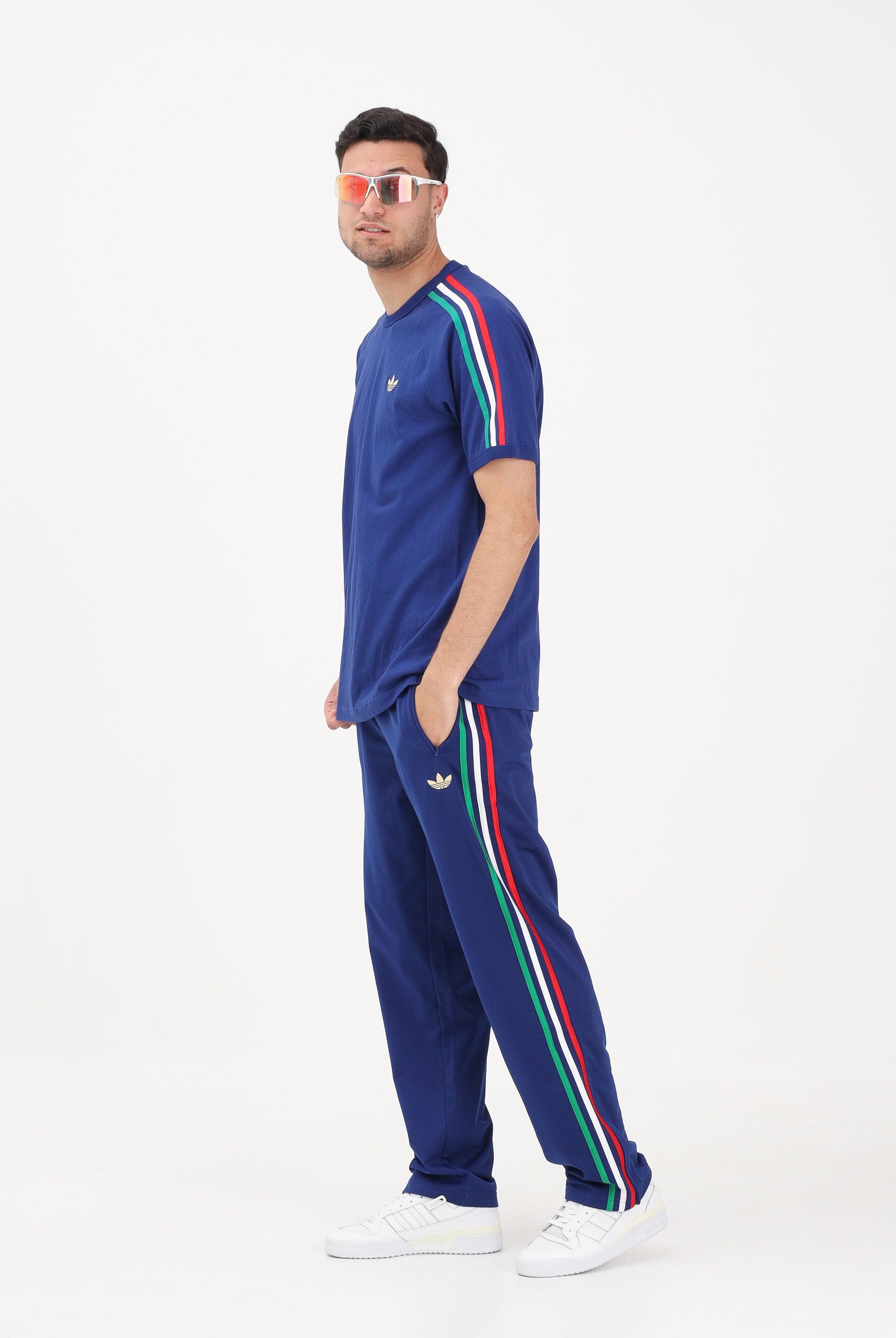 ADIDAS ORIGINALS pantaloni sportivi Firebird Track Pants Victory Blue / Bold Green / White blu elettrico con dettagli verde, bianco e rosso uomo KD3835 . ADIDAS ORIGINALS