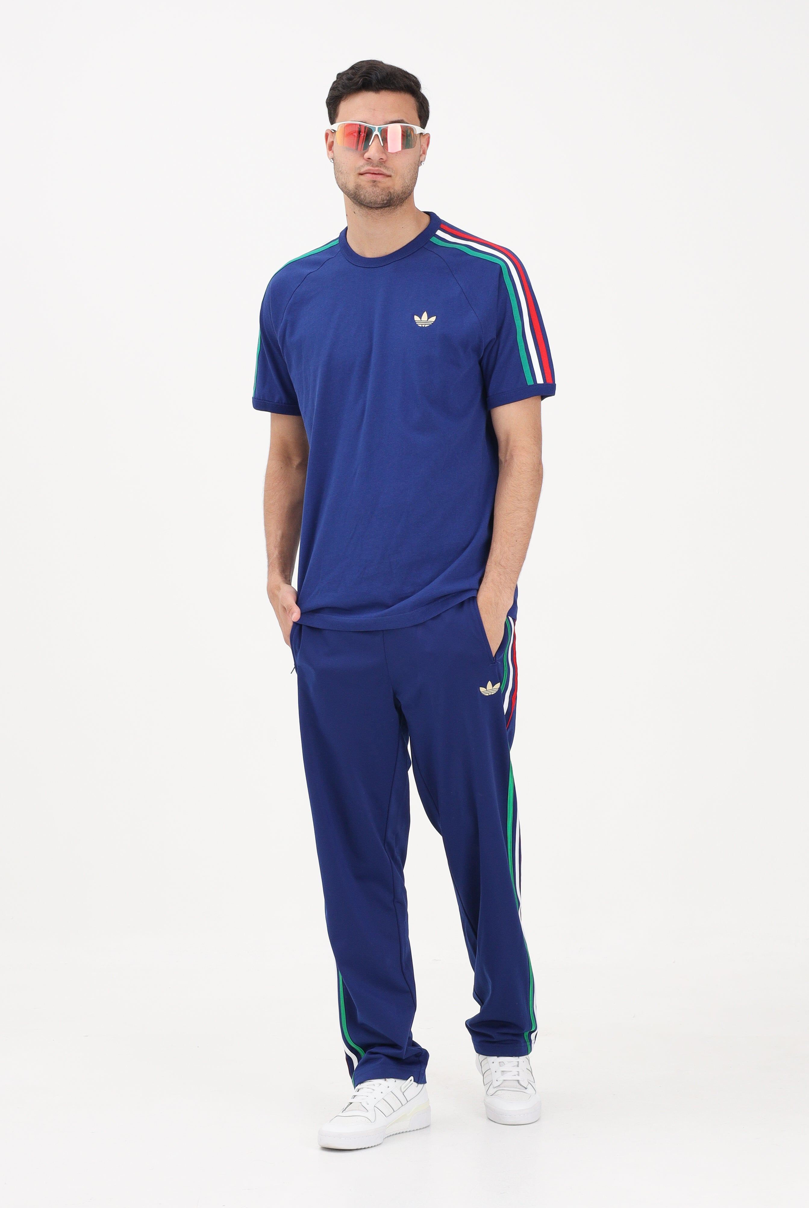 ADIDAS ORIGINALS pantaloni sportivi Firebird Track Pants Victory Blue / Bold Green / White blu elettrico con dettagli verde, bianco e rosso uomo KD3835 . ADIDAS ORIGINALS