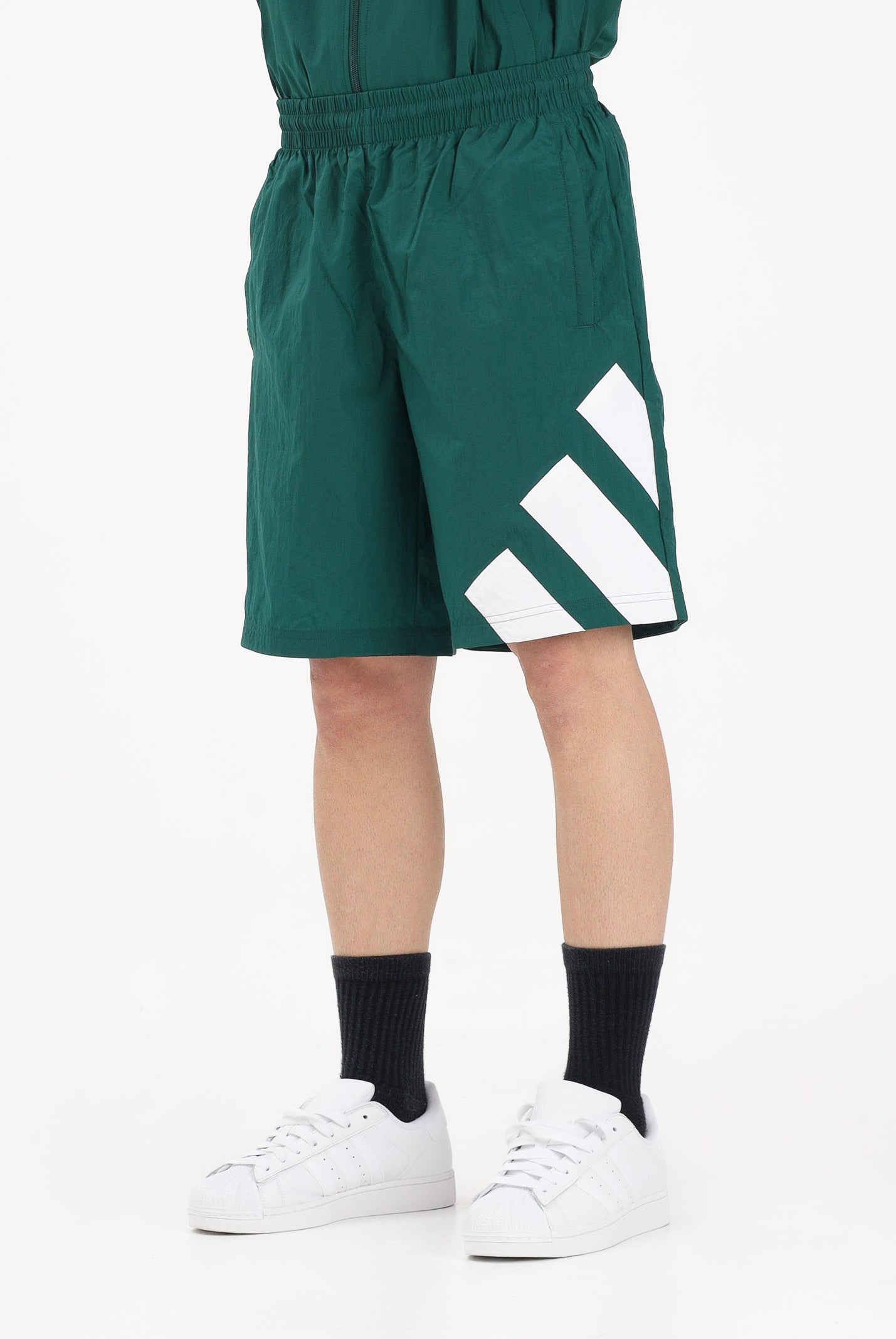 ADIDAS ORIGINALS Shorts sportivo ADICOLOR BLOCKED verde e bianco da uomo KD4073 . ADIDAS ORIGINALS