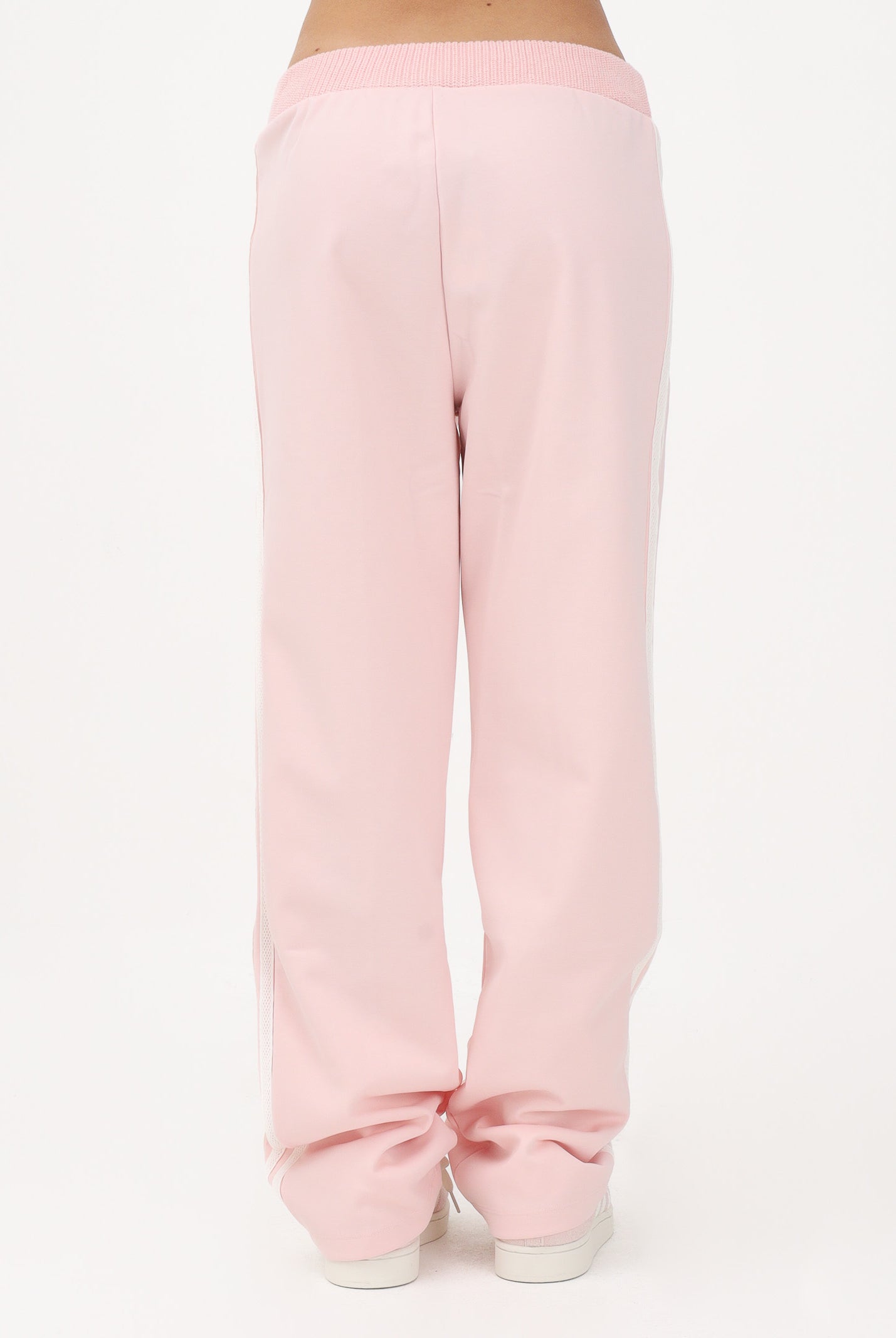 ADIDAS ORIGINALS Pantalone sportivo Firebird rosa da donna con dettagli in maglia all'uncinetto KD4315 . ADIDAS ORIGINALS