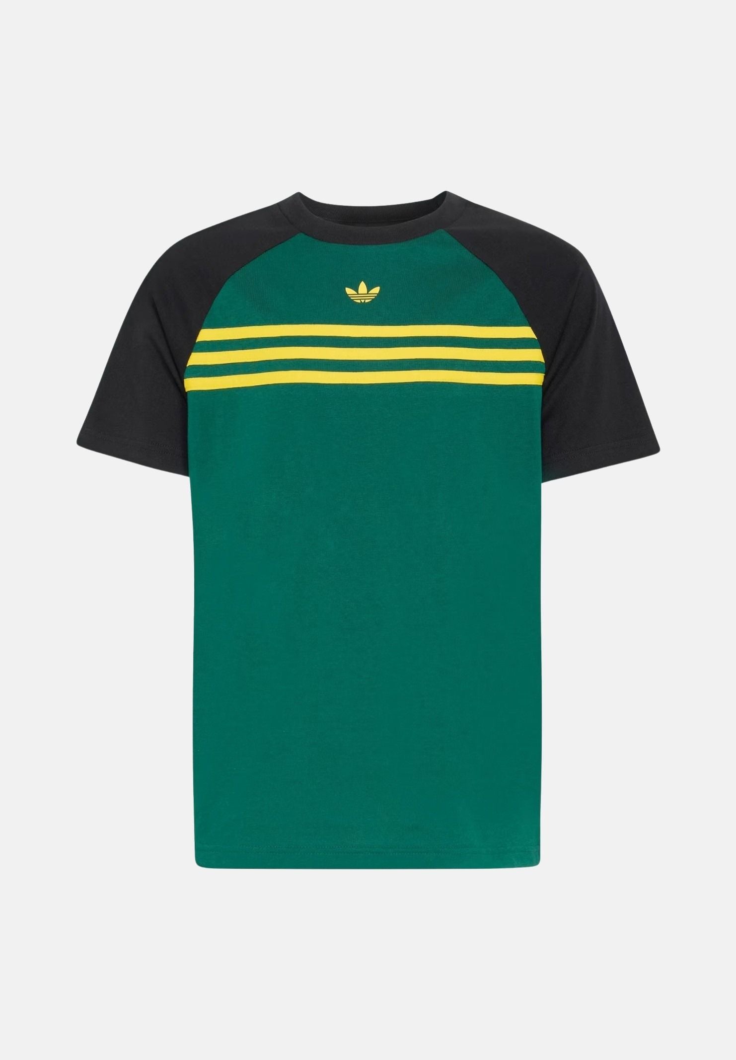 ADIDAS ORIGINALS T-shirt a manica corta Regular Horizontal 3 Stripes verde e nera per bambino e bambina KD5403 . ADIDAS ORIGINALS