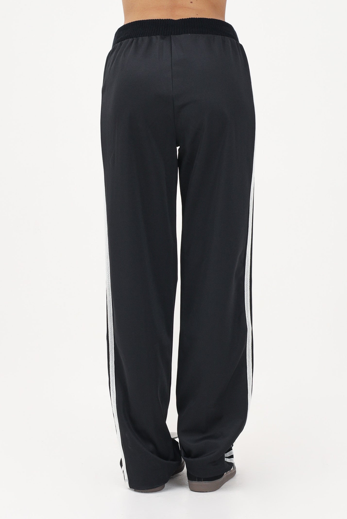 ADIDAS ORIGINALS Pantalone sportivo Firebird nero da donna con dettagli in maglia all'uncinetto KD5443 . ADIDAS ORIGINALS
