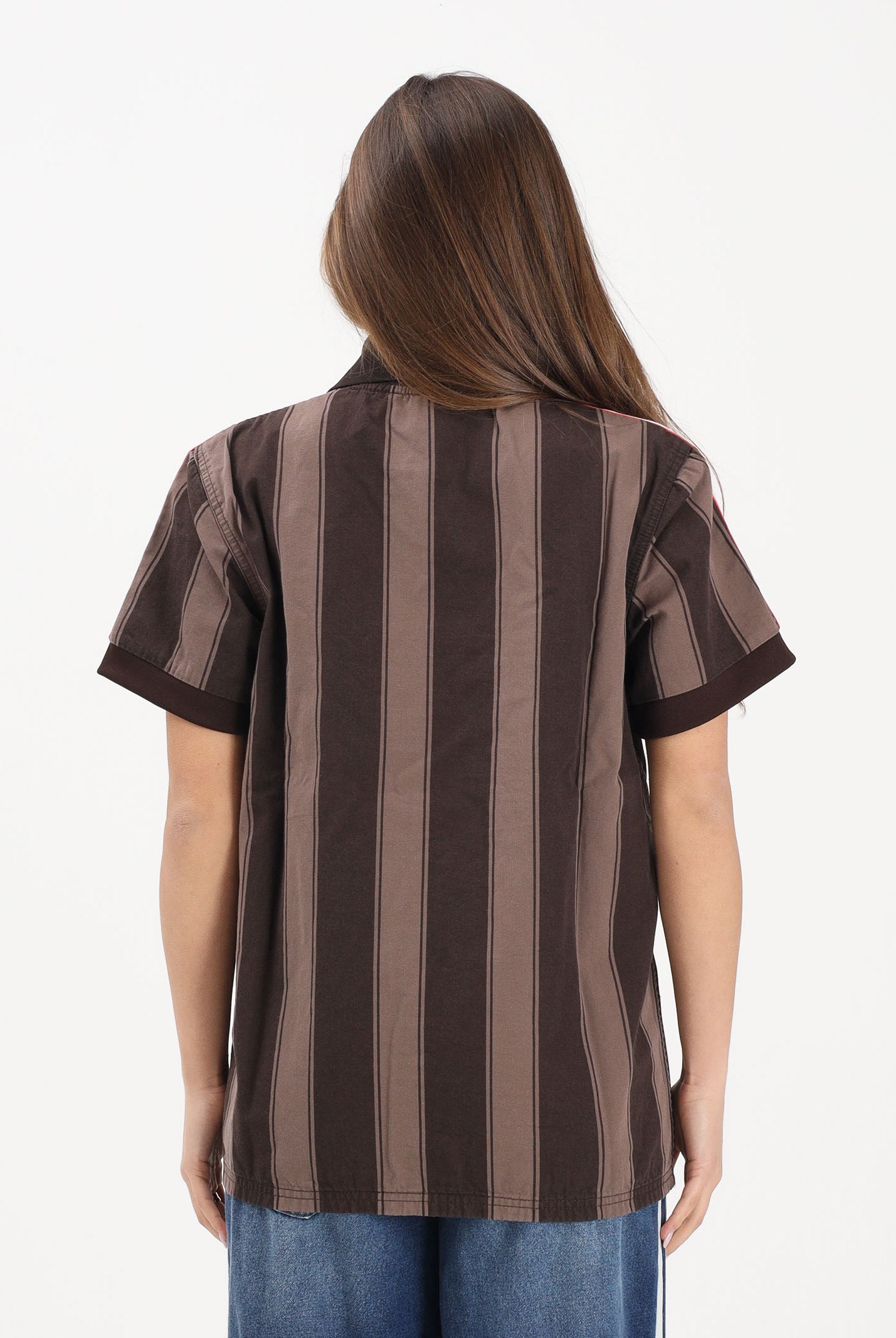 ADIDAS ORIGINALS Polo a manica corta Twill Football marrone da donna KD5450 . ADIDAS ORIGINALS