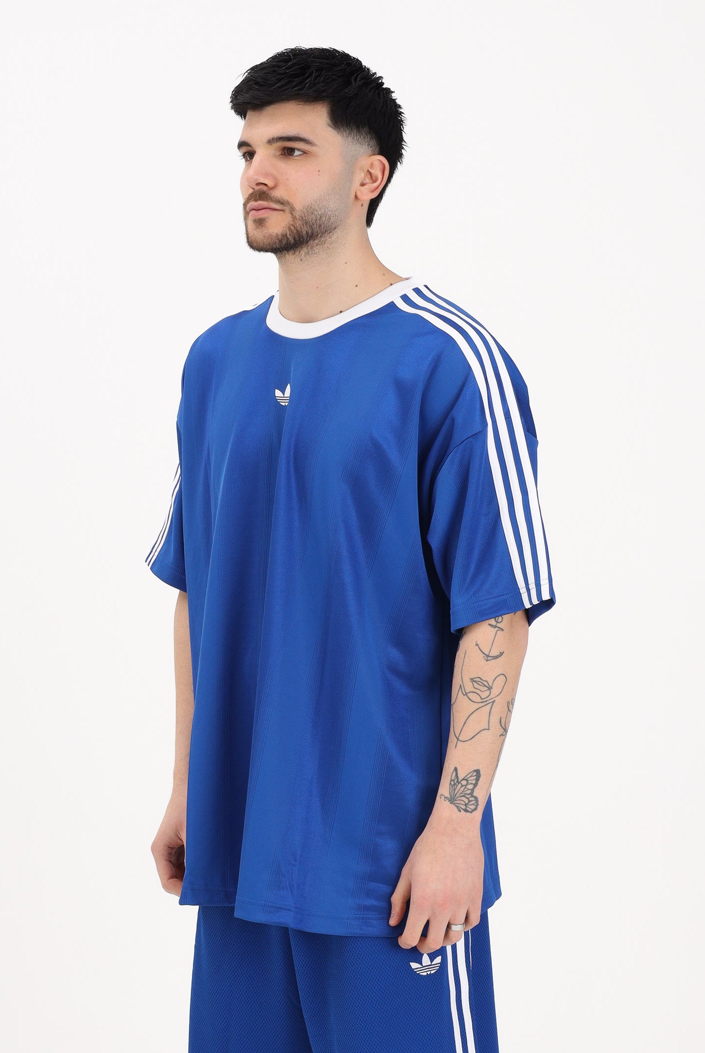 ADIDAS ORIGINALS T-shirt a manica corta Adicolor Jacquard Jersey blu da uomo KD5828 . ADIDAS ORIGINALS