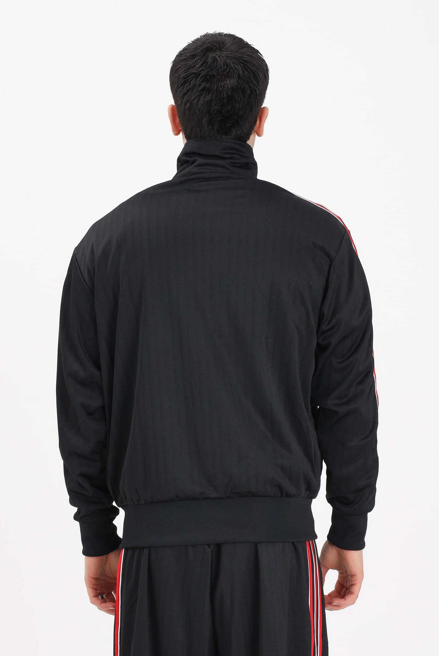 ADIDAS ORIGINALS Felpa con zip FIREBIRD LOOSE PINSTRIPES nera da uomo KD6292 . ADIDAS ORIGINALS