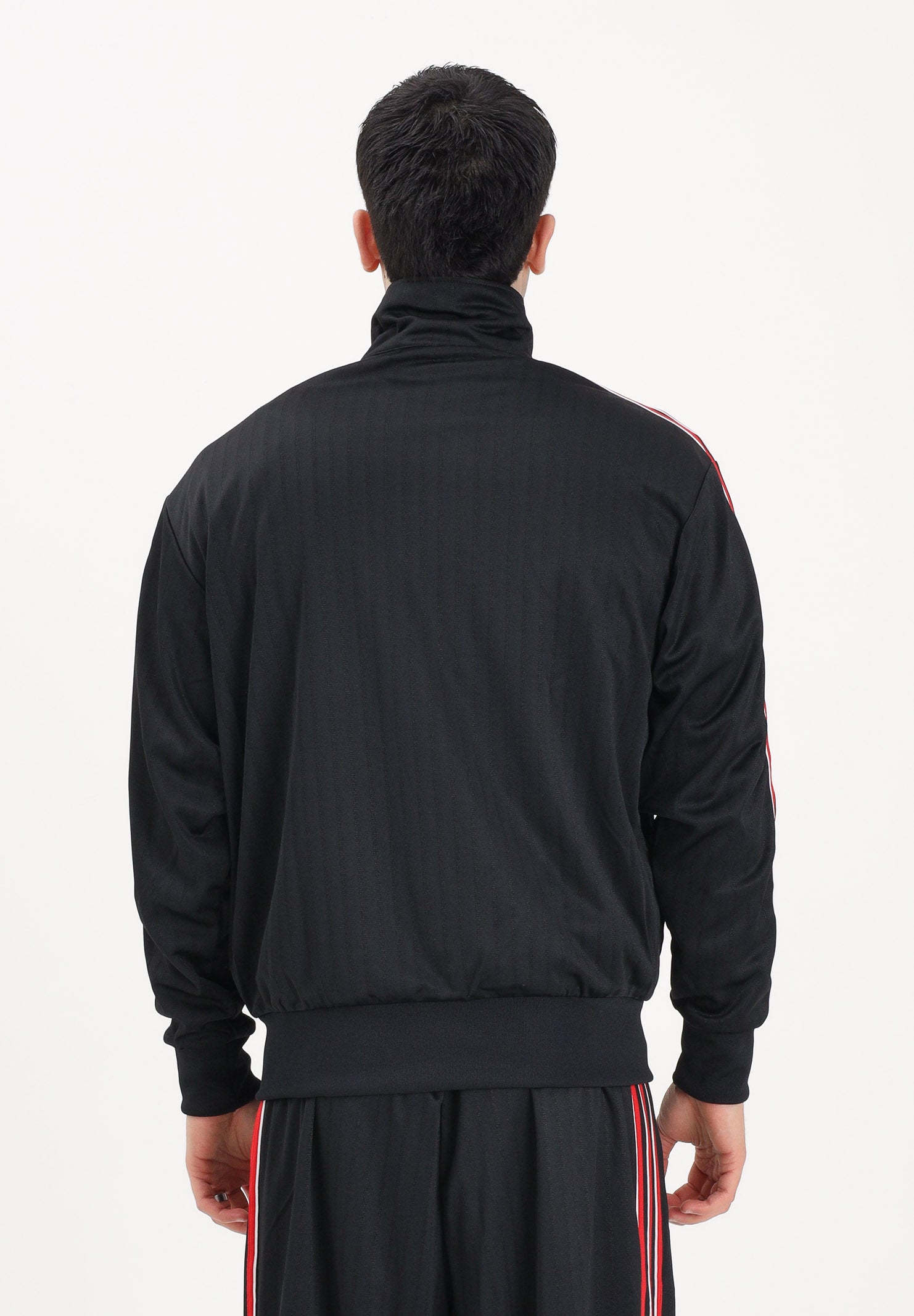 ADIDAS ORIGINALS Felpa con zip FIREBIRD LOOSE PINSTRIPES nera da uomo KD6292 . ADIDAS ORIGINALS