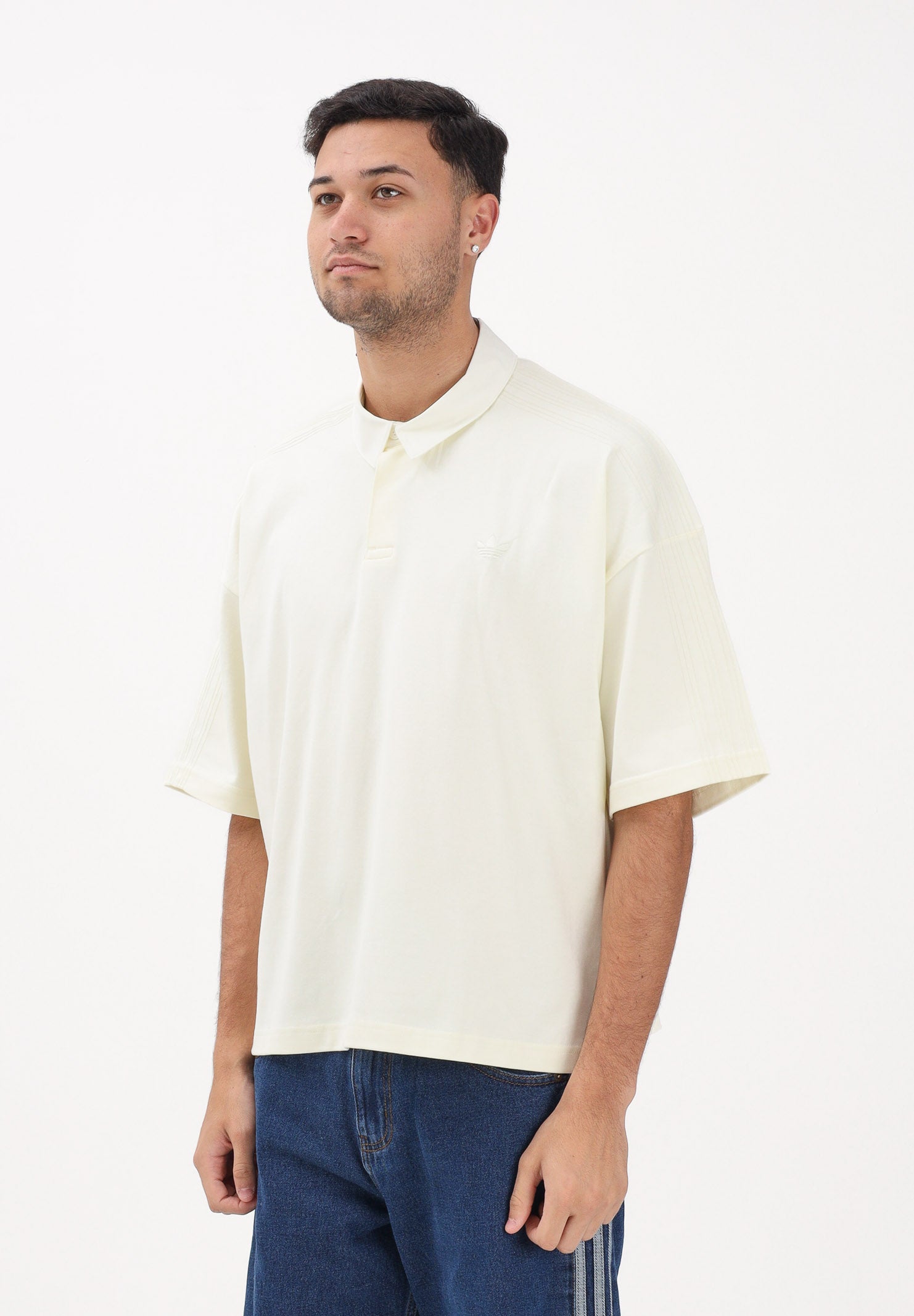 ADIDAS ORIGINALS Polo a manica corta Premium Essentials panna da uomo KD6570 . ADIDAS ORIGINALS