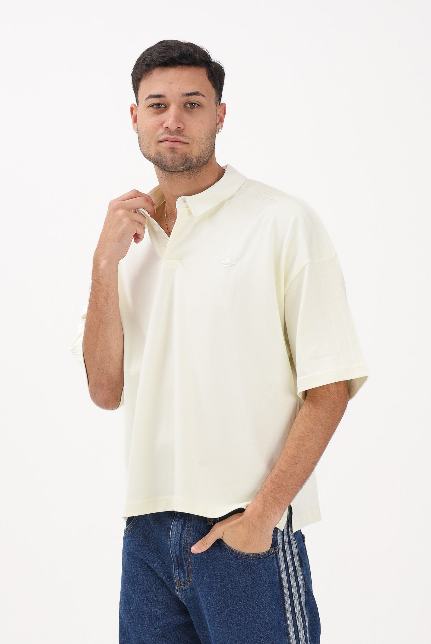 ADIDAS ORIGINALS Polo a manica corta Premium Essentials panna da uomo KD6570 . ADIDAS ORIGINALS