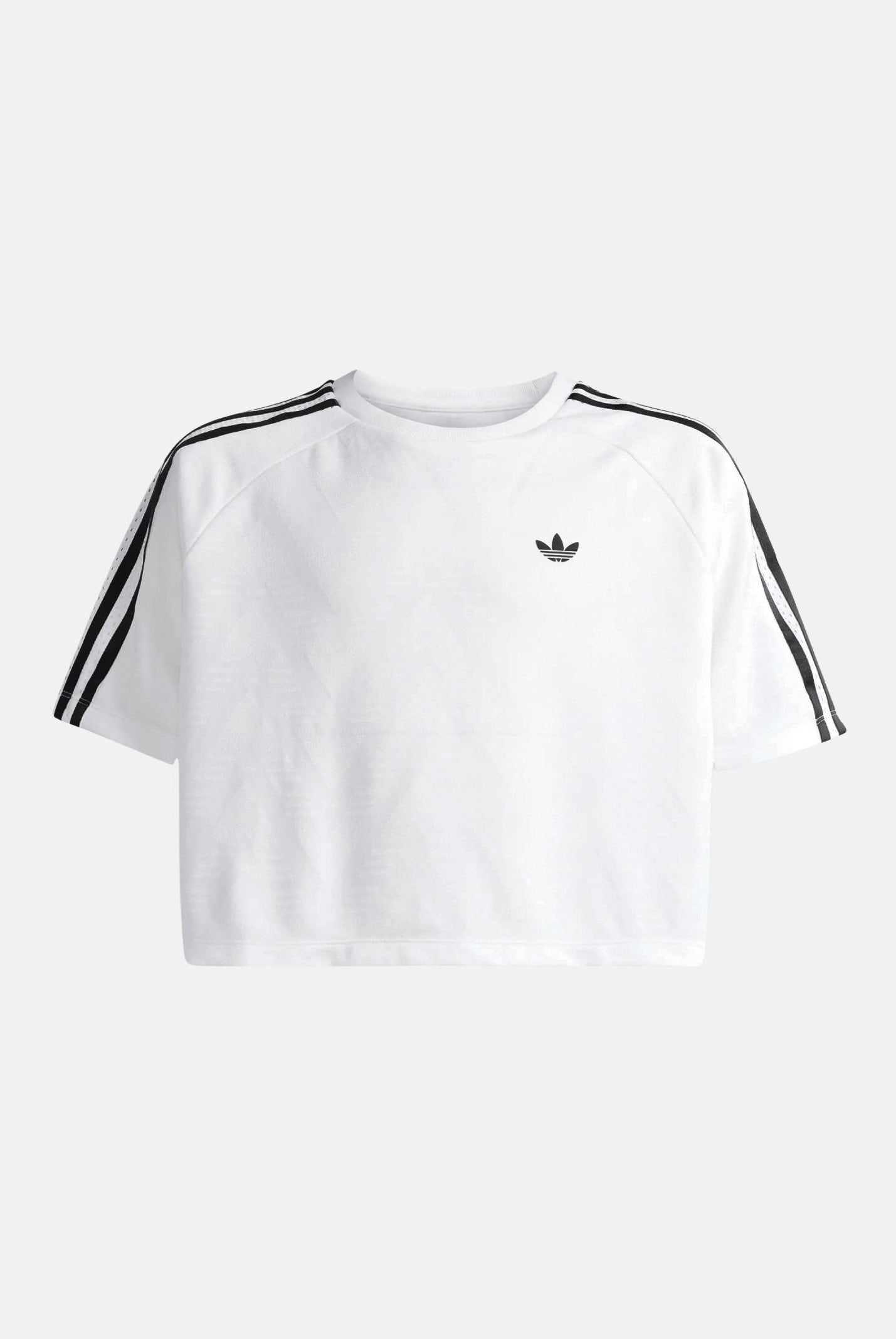 ADIDAS ORIGINALS T-shirt a manica corta Loose Boxy Jacquard bianca da bambina KD7830 . ADIDAS ORIGINALS