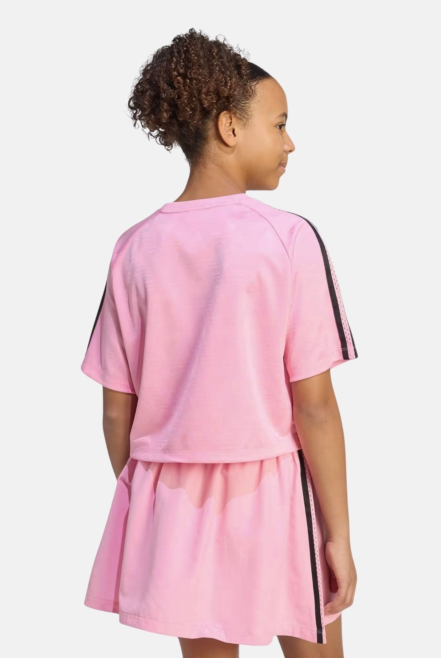 ADIDAS ORIGINALS T-shirt a manica corta Loose Boxy Jacquard rosa da bambina KD7832 . ADIDAS ORIGINALS