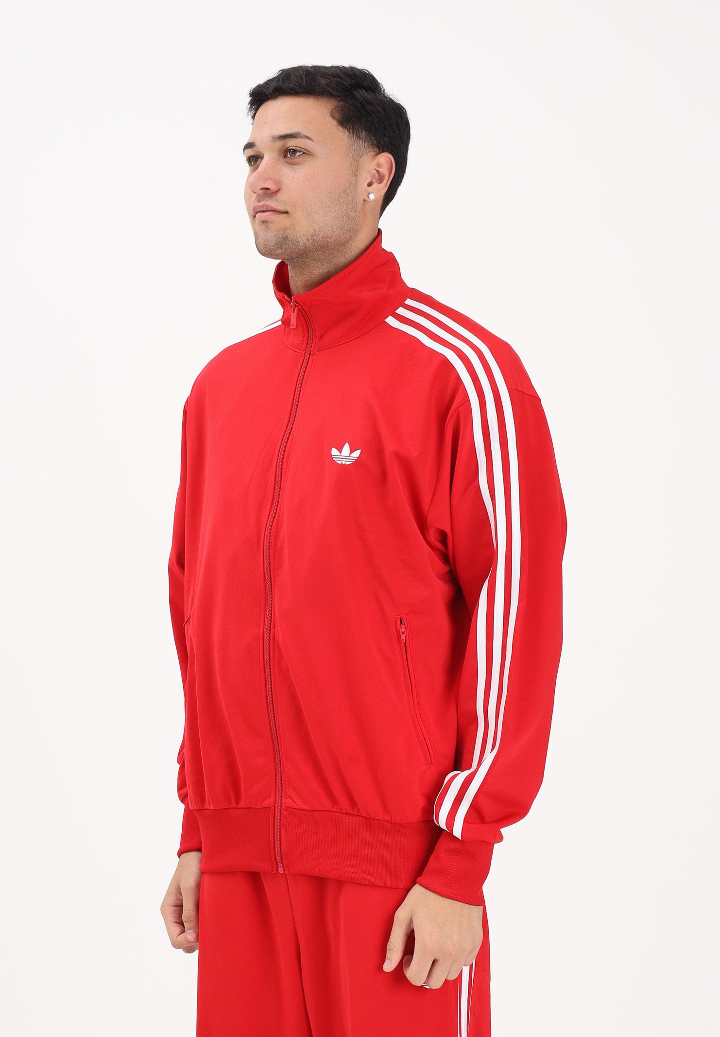 ADIDAS ORIGINALS Felpa con zip FIREBIRD rossa da uomo KD8307 . ADIDAS ORIGINALS