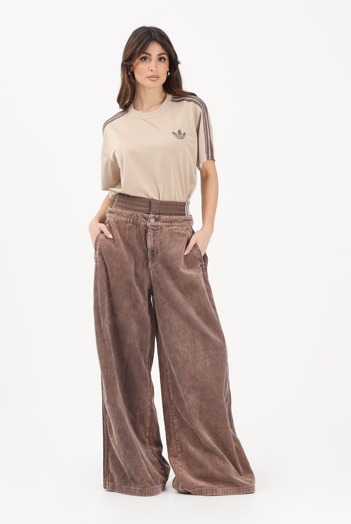 ADIDAS ORIGINALS Pantalone CORDUROY SST OVERSIZED marrone da donna KD8782 . ADIDAS ORIGINALS