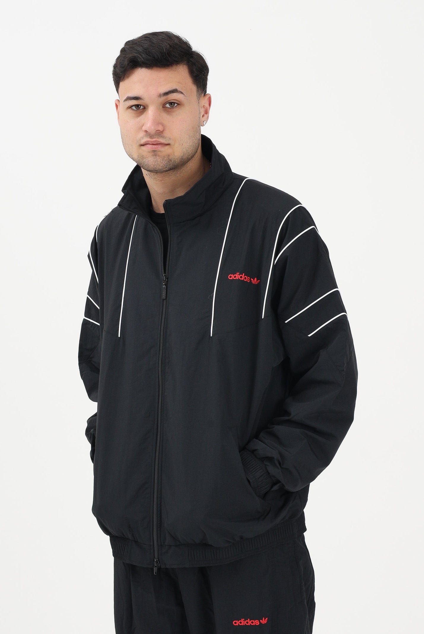 ADIDAS ORIGINALS Giacca a vento CUTLINE nera da uomo KE0096 . ADIDAS ORIGINALS