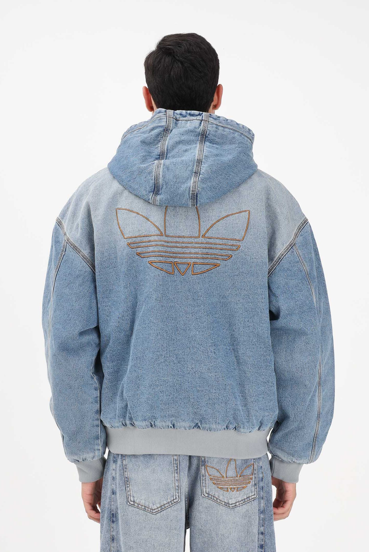 ADIDAS ORIGINALS Giubbotto Denim Padded in denim chiaro da uomo KE0131 . ADIDAS ORIGINALS
