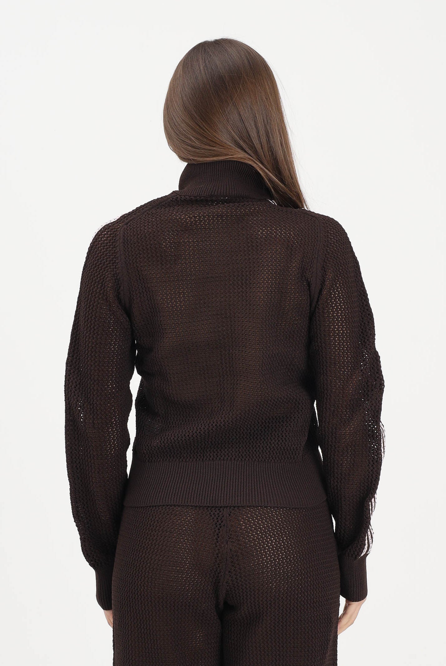 ADIDAS ORIGINALS Cardigan KNITTED CROCHET FIREBIRD marrone da donna KE0202 . ADIDAS ORIGINALS