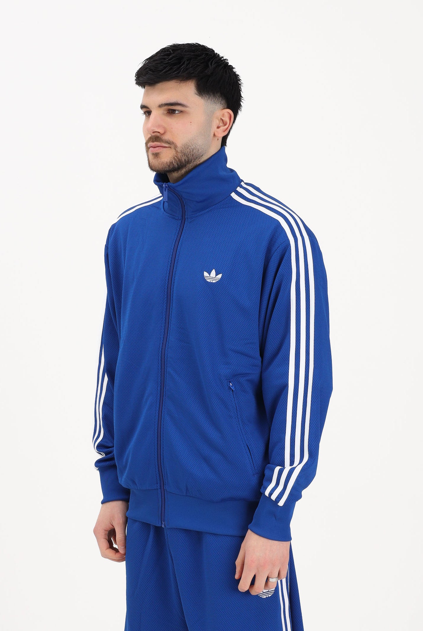 ADIDAS ORIGINALS Felpa con zip Firebird Adicolor Mesh blu da uomo KE0790 . ADIDAS ORIGINALS