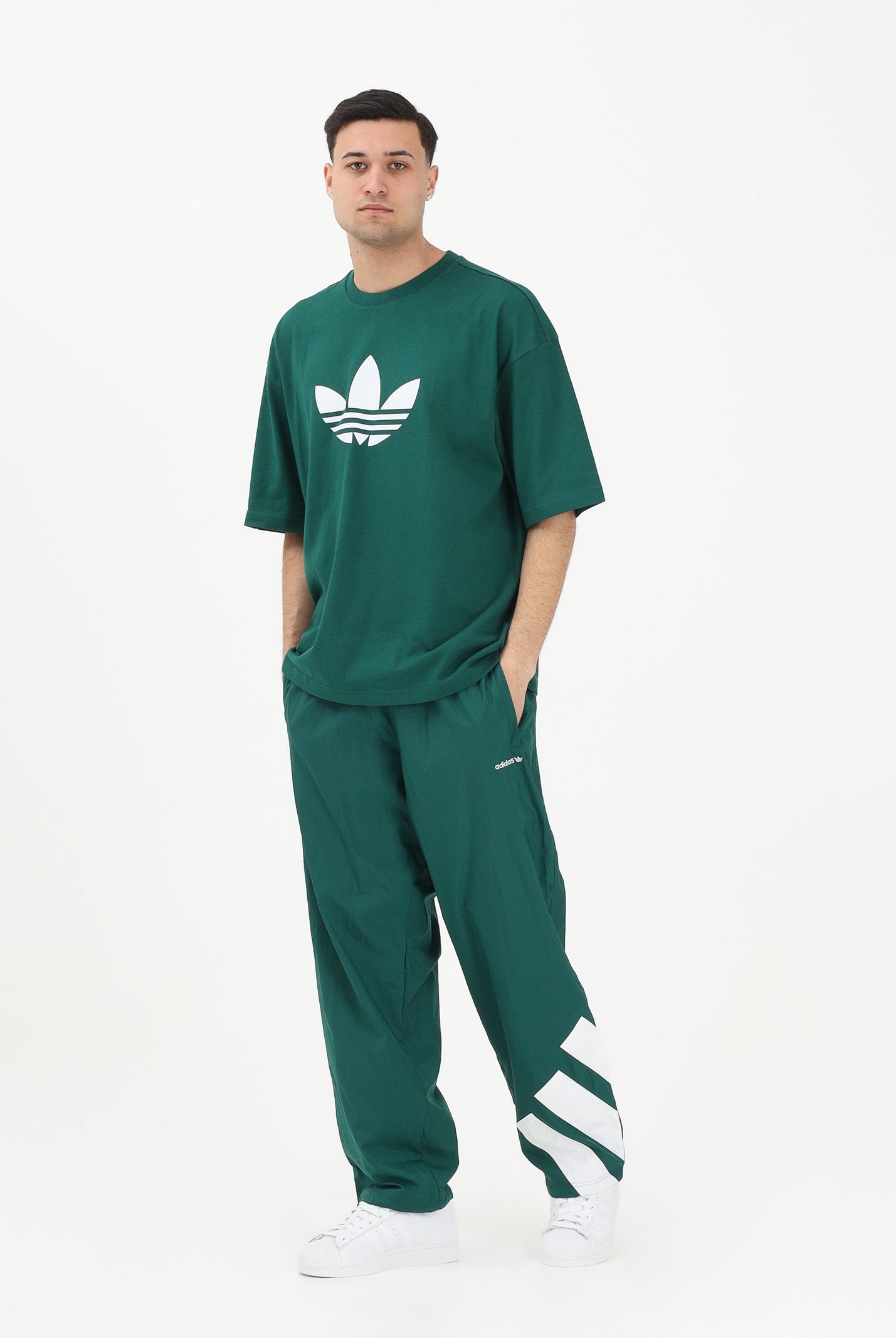 ADIDAS ORIGIALS Pantalone sportivo Adicolor Blocked verde da uomo KE0870 . ADIDAS ORIGINALS