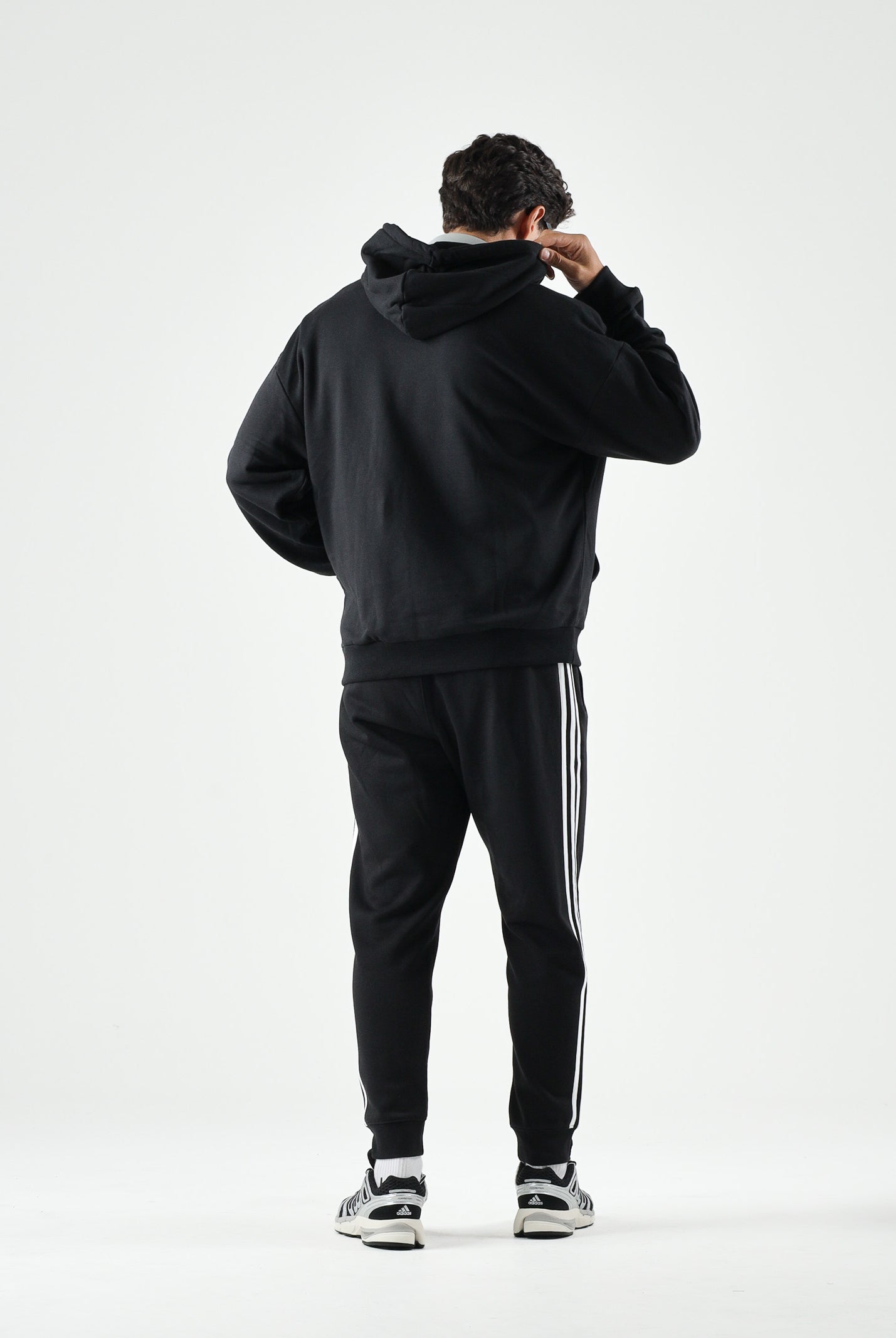 ADIDAS ORIGINALS Felpa con cappuccio Adicolor Trefoil nera da uomo KE0877 . ADIDAS ORIGINALS