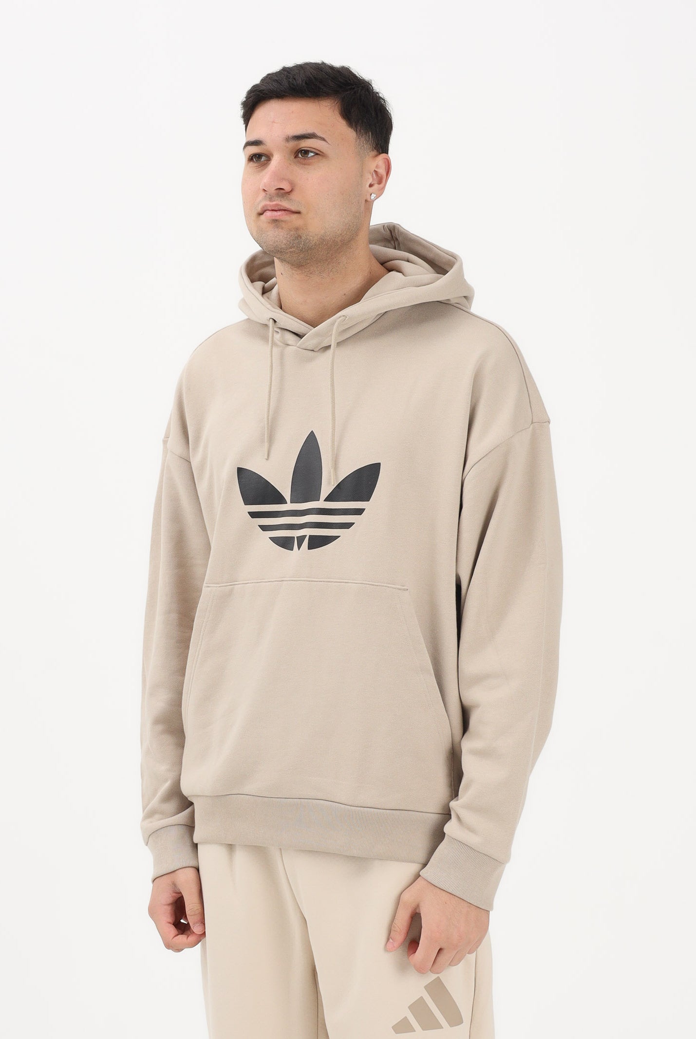 ADIDAS ORIGINALS Felpa con cappuccio ADICOLOR TREFOIL beige da uomo KE0878 . ADIDAS ORIGINALS