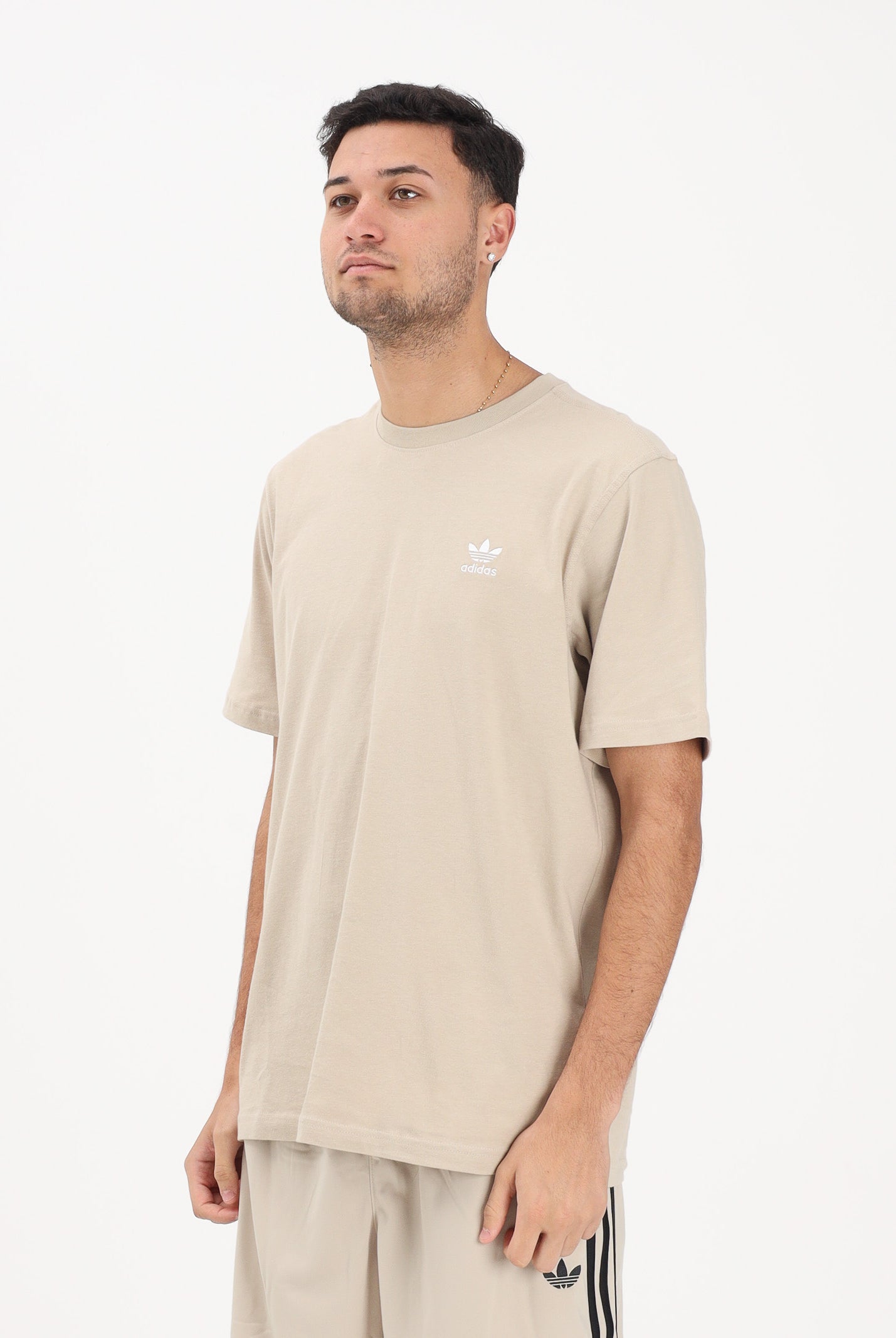 ADIDAS ORIGINALS T-shirt a manica corta TREFOIL ESSENTIALS beige da uomo KE1189 . ADIDAS ORIGINALS