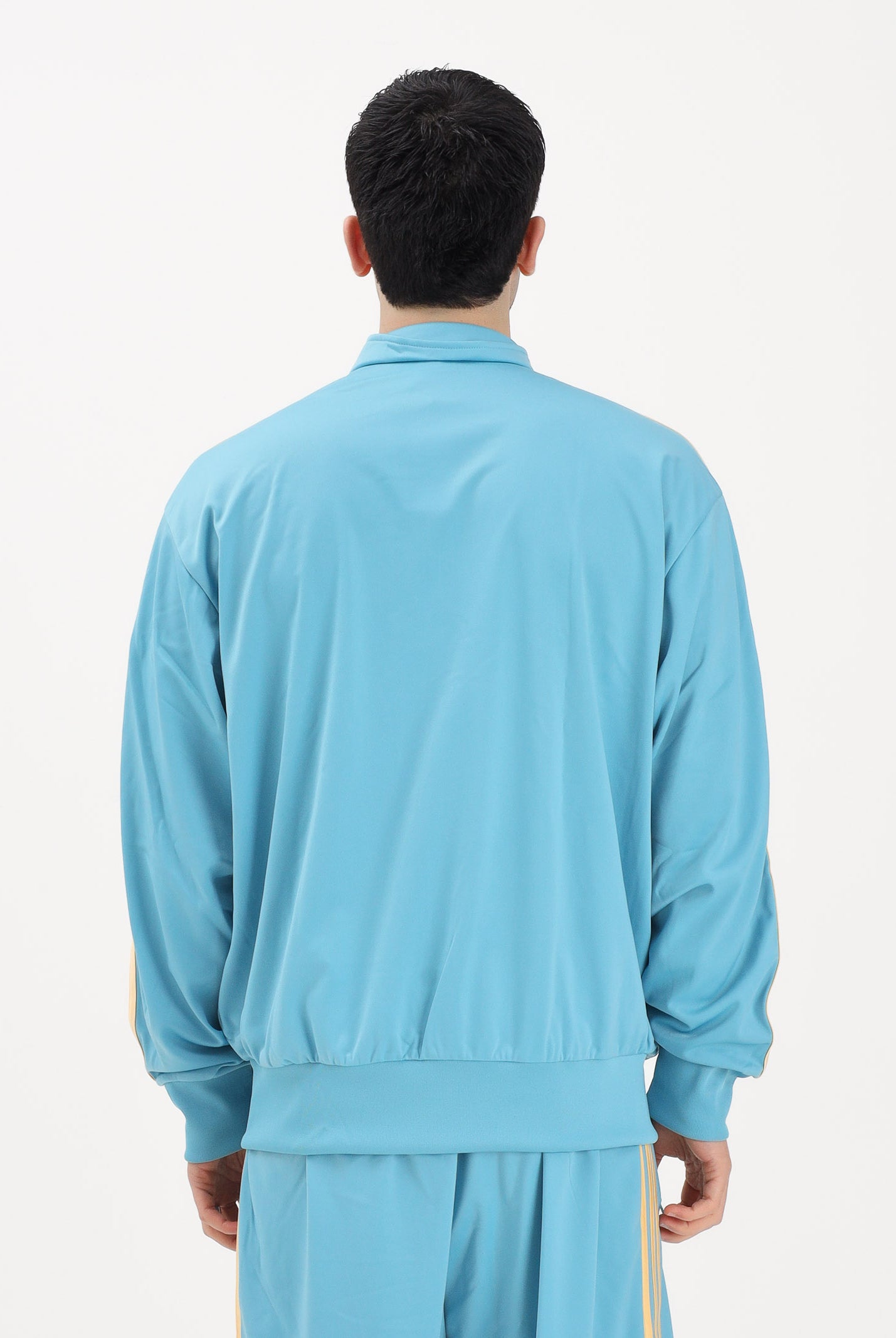 ADIDAS ORIGINALS Felpa con zip Firebird azzurra da uomo KE1642 . ADIDAS ORIGINALS