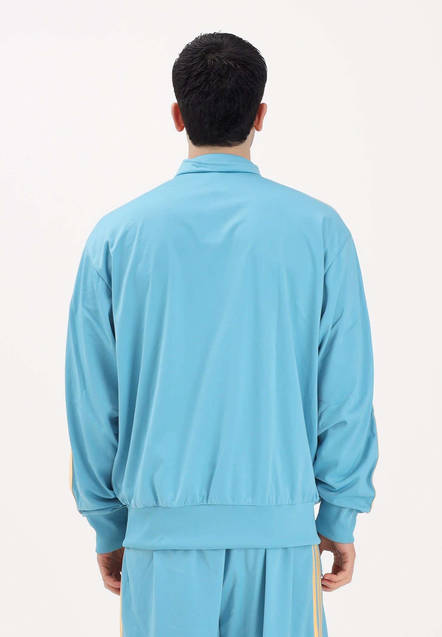 ADIDAS ORIGINALS Felpa con zip Firebird azzurra da uomo KE1642 . ADIDAS ORIGINALS