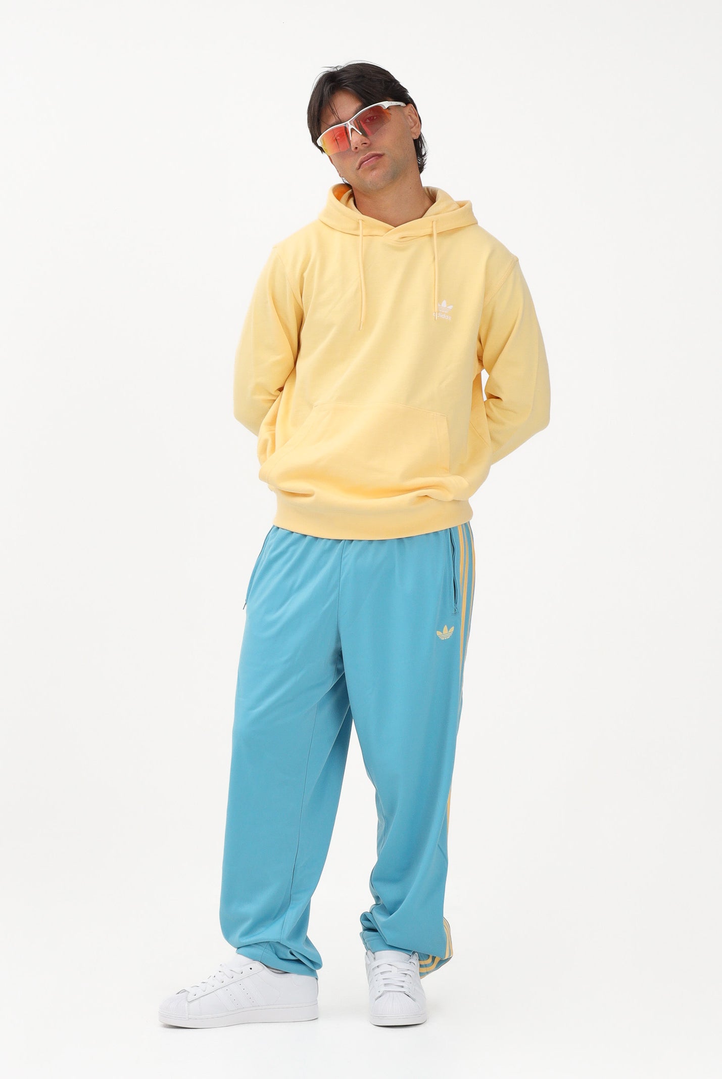 ADIDAS ORIGINALS Pantalone sportivo FIREBIRD azzurro e giallo da uomo KE1648 . ADIDAS ORIGINALS