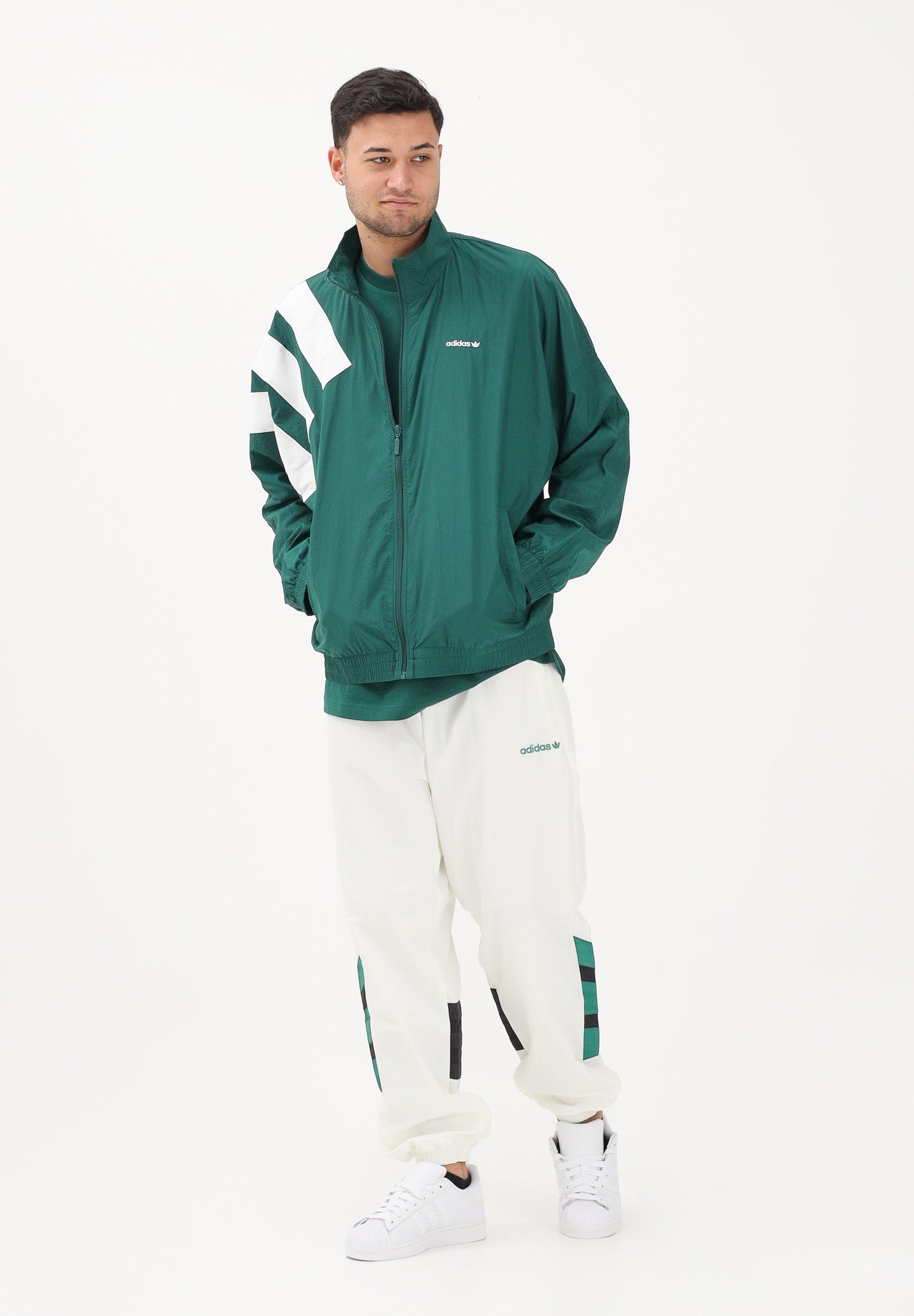 ADIDAS ORIGINALS Pantalone sportivo SANTIAGO bianco da uomo KE2148 . ADIDAS ORIGINALS