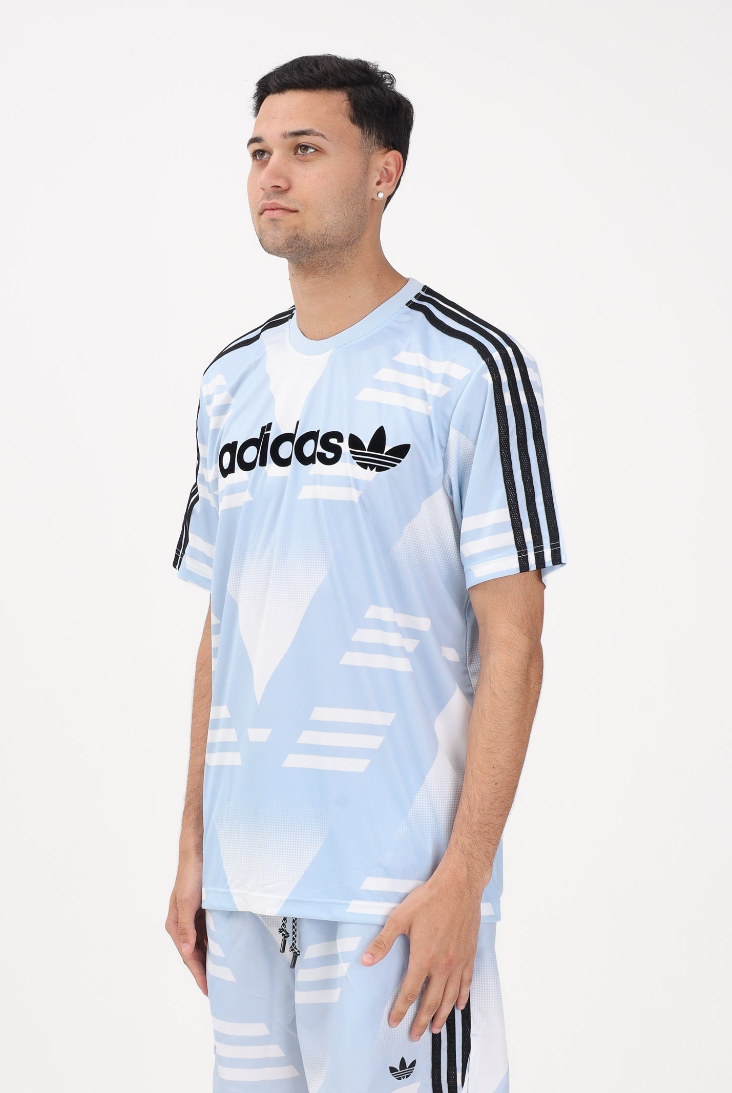 ADIDAS ORIGINALS T-shirt a manica corta Loose Sponsored azzurra da uomo KE2161 . ADIDAS ORIGINALS