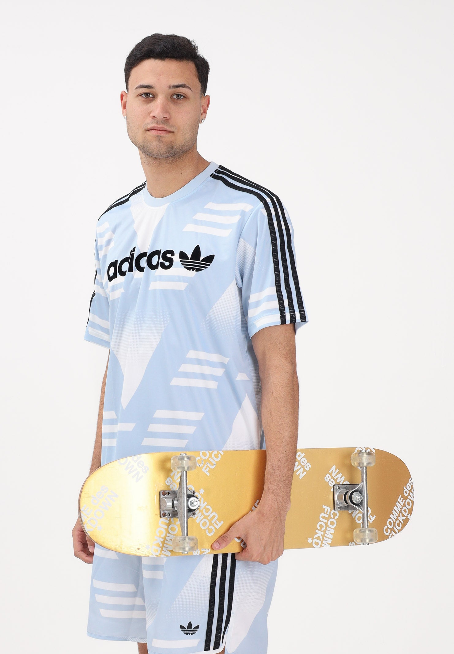 ADIDAS ORIGINALS T-shirt a manica corta Loose Sponsored azzurra da uomo KE2161 . ADIDAS ORIGINALS
