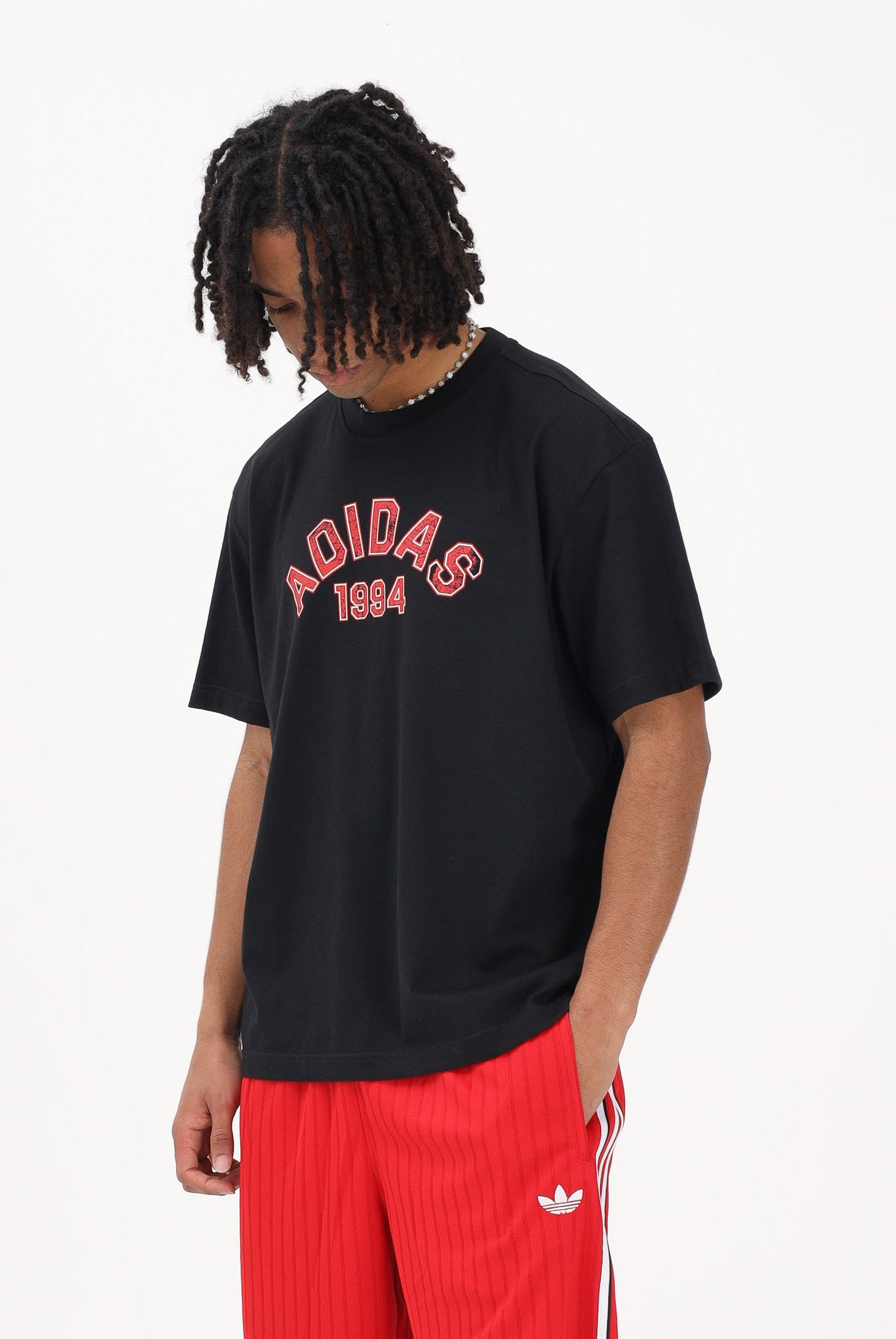 ADIDAS ORIGINALS T-shirt a manica corta GFX VARSITY nera da uomo KE2250 . ADIDAS ORIGINALS