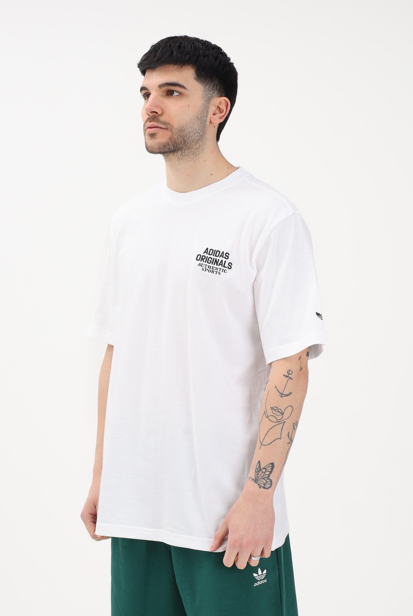 ADIDAS ORIGINALS T-shirt a manica corta GFX VARSITY bianca da uomo KE2252 . ADIDAS ORIGINALS